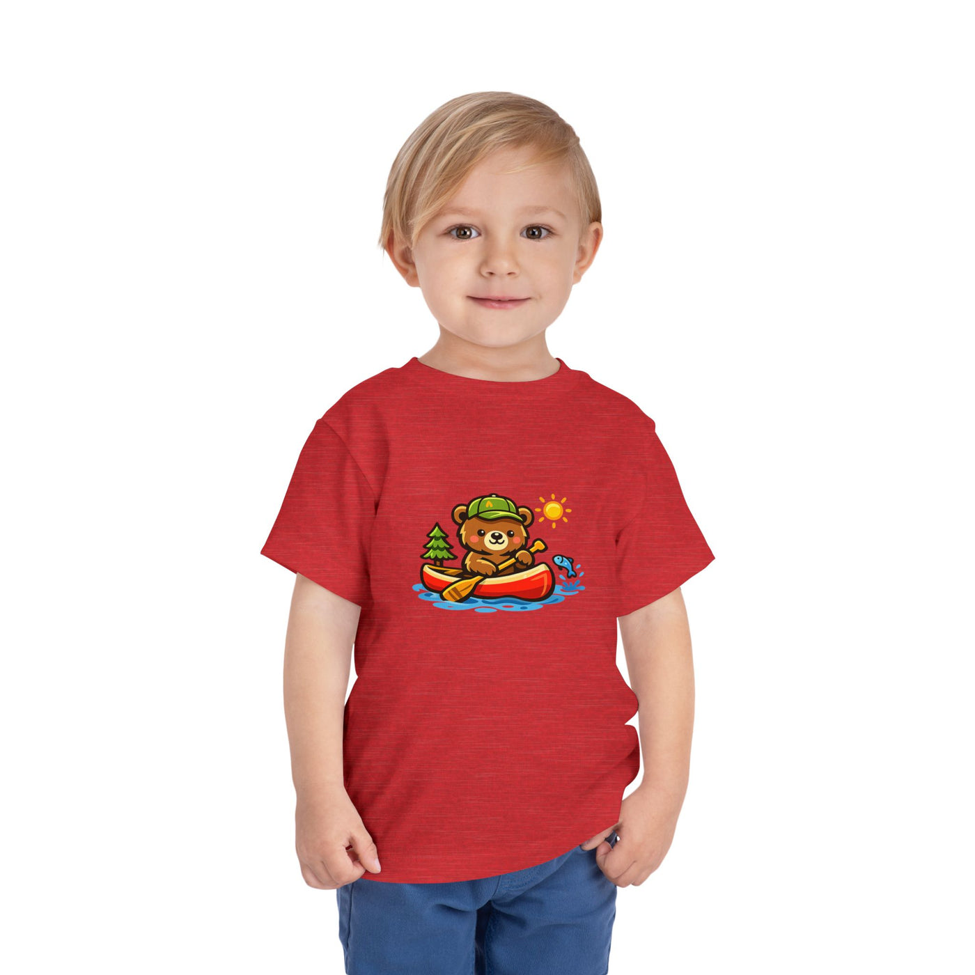 Toddler Tee — Cute Bear Canoeing Graphic Shirt | Kids Outdoor Adventure Top