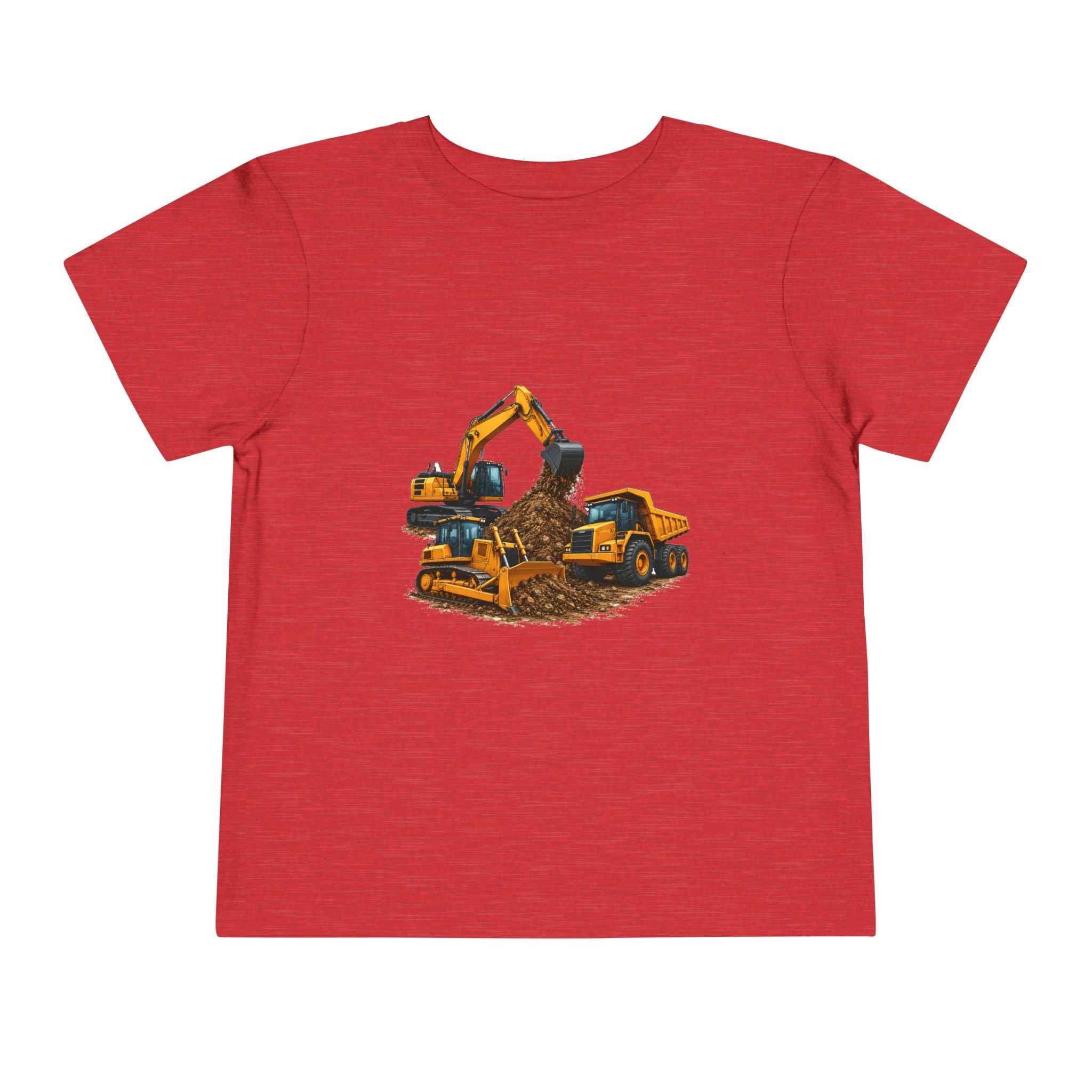 Toddler Tee — Construction Trucks Excavator & Dump Truck Graphic