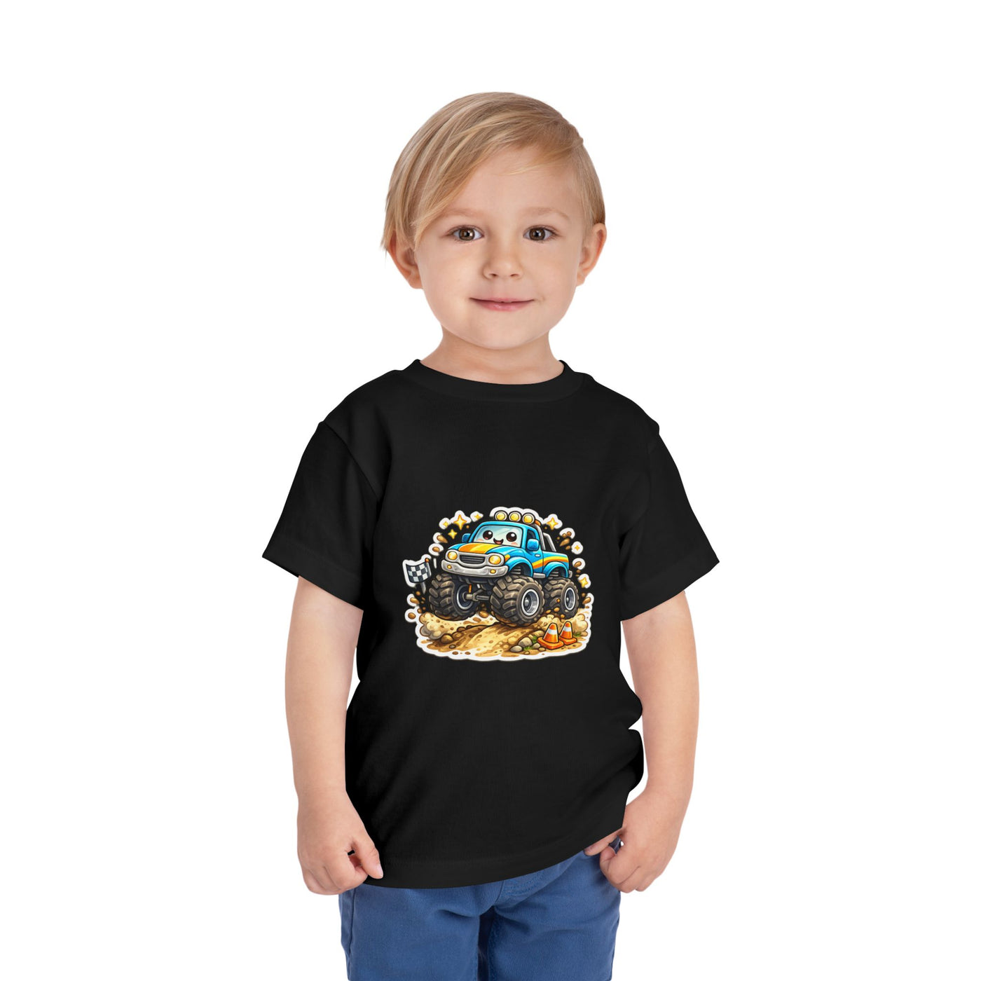 Toddler Monster Truck Tee – Cute Blue Off-Road Car Shirt for Kids