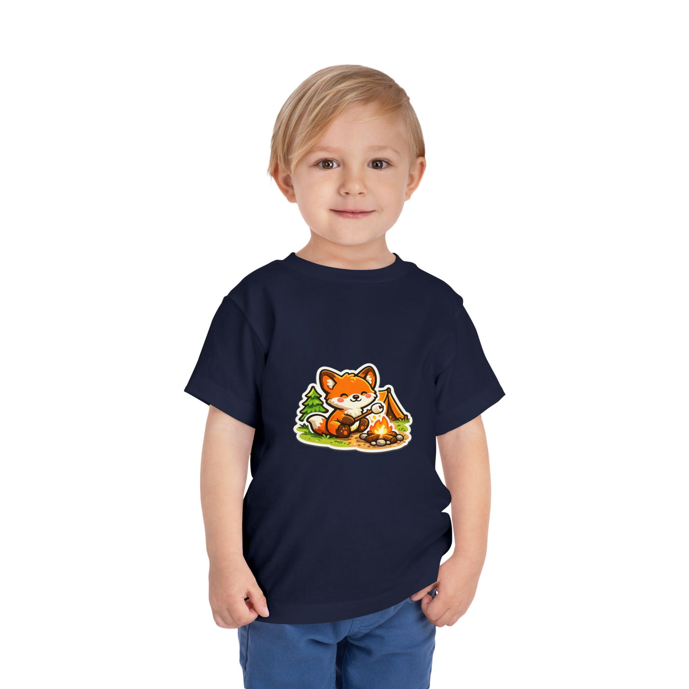 Toddler Tee — Cute Fox Camping Graphic Shirt