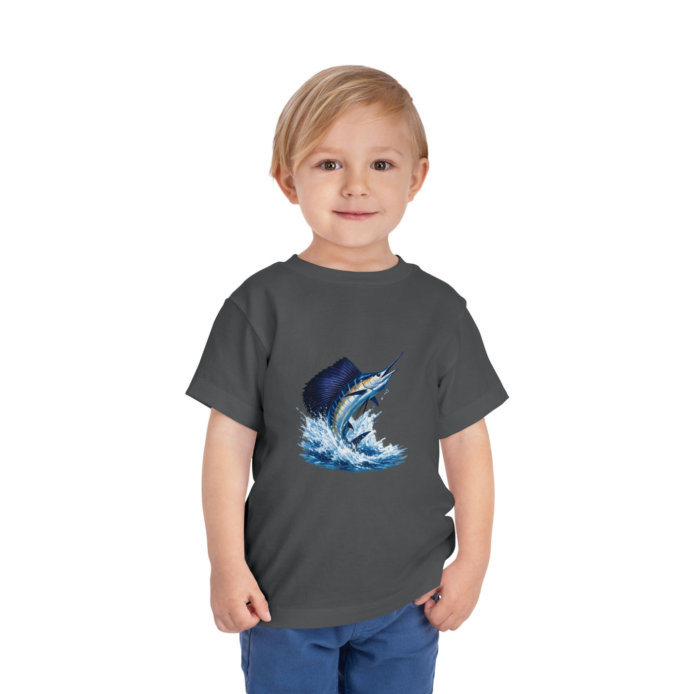 Toddler Tee – Blue Marlin Splash Fishing Shirt