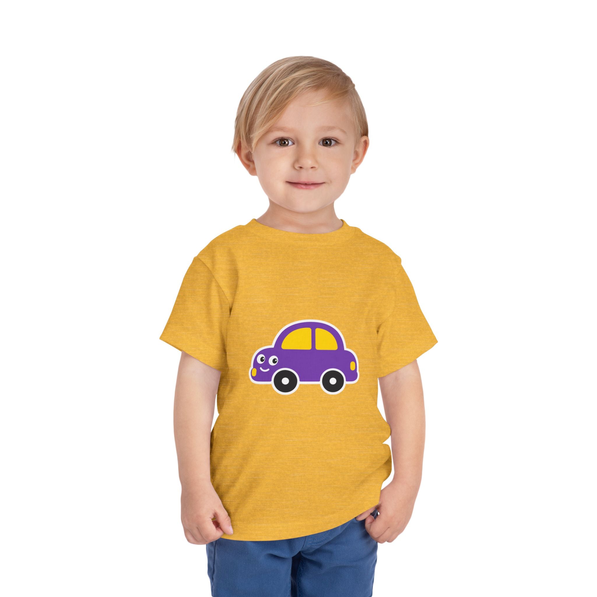 Toddler Tee — Cute Purple Cartoon Car Shirt for Kids