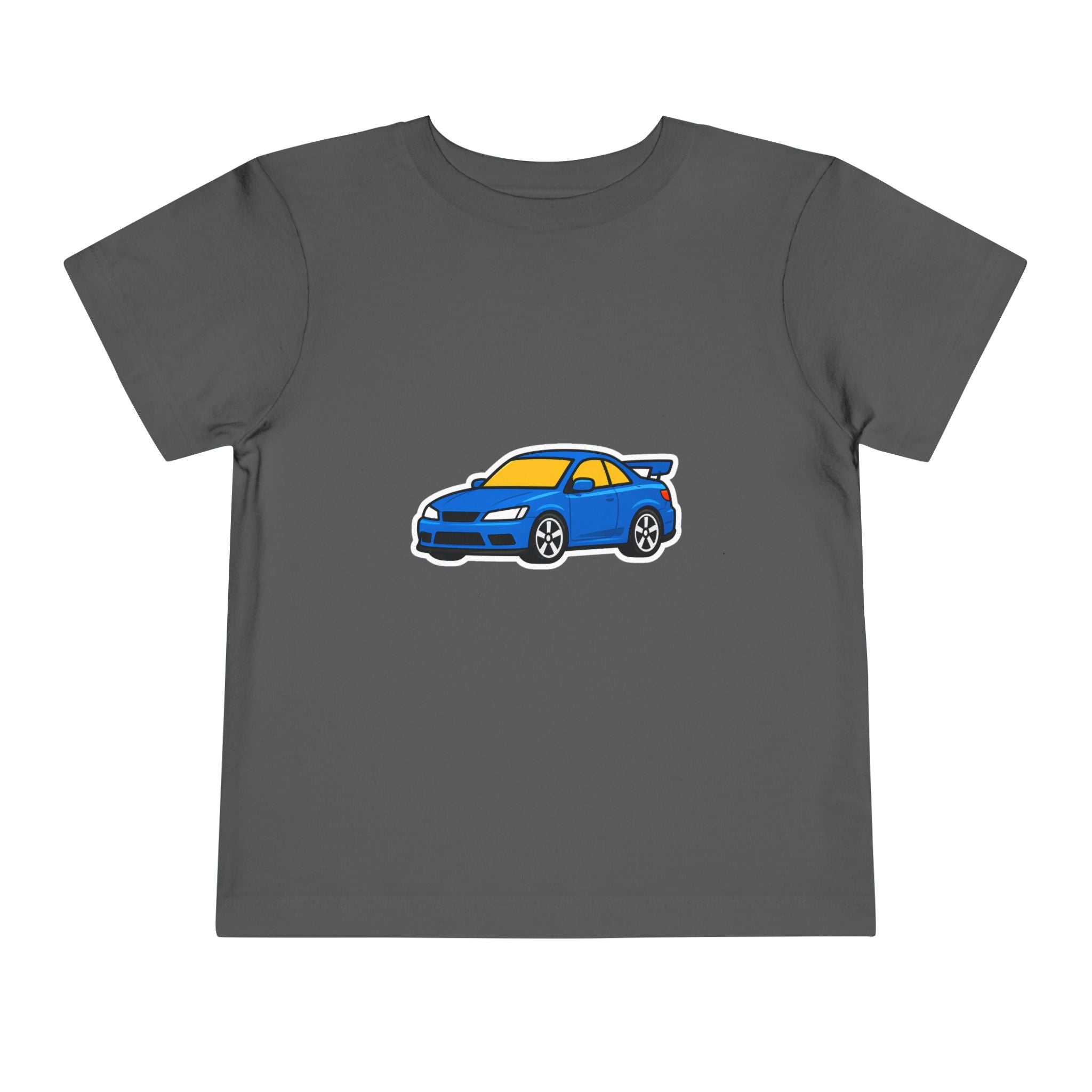 Toddler Car Tee — Blue Race Car Graphic Shirt for Kids