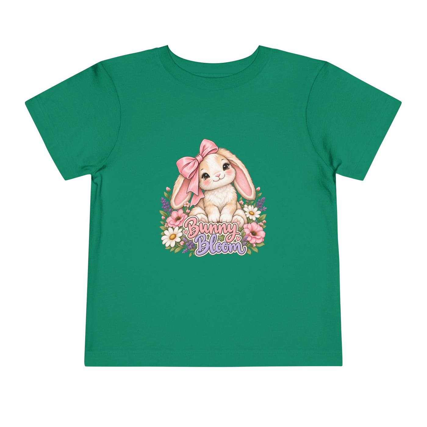 Toddler Tee — "Bunny Bloom" Cute Bunny with Flowers