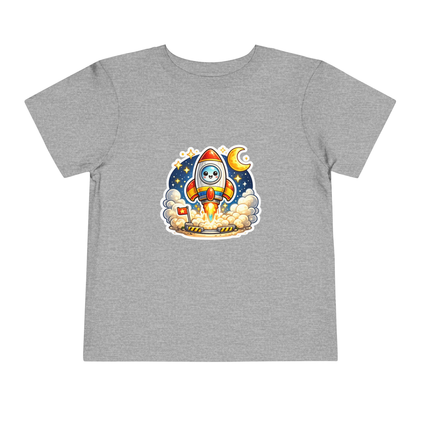 Toddler Tee — Cute Rocket Astronaut Launch Graphic
