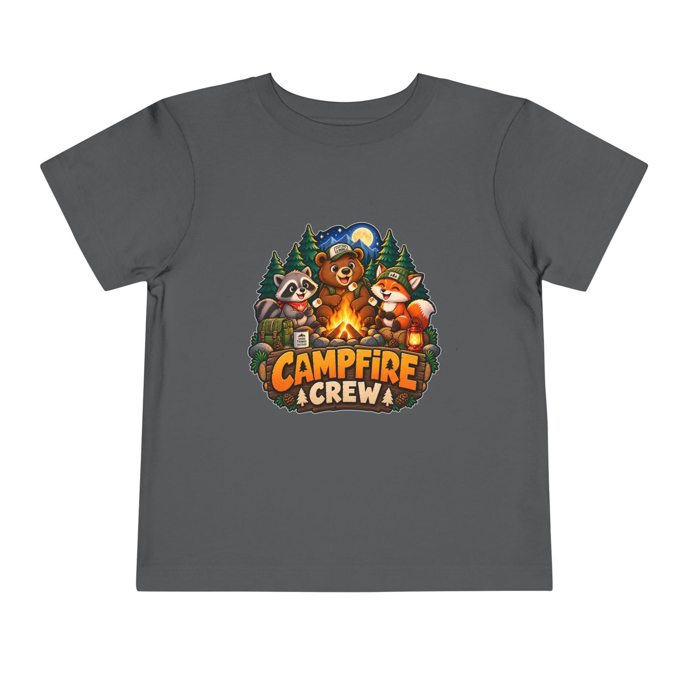 Toddler Tee — "Campfire Crew" Cute Woodland Animals Camping Shirt