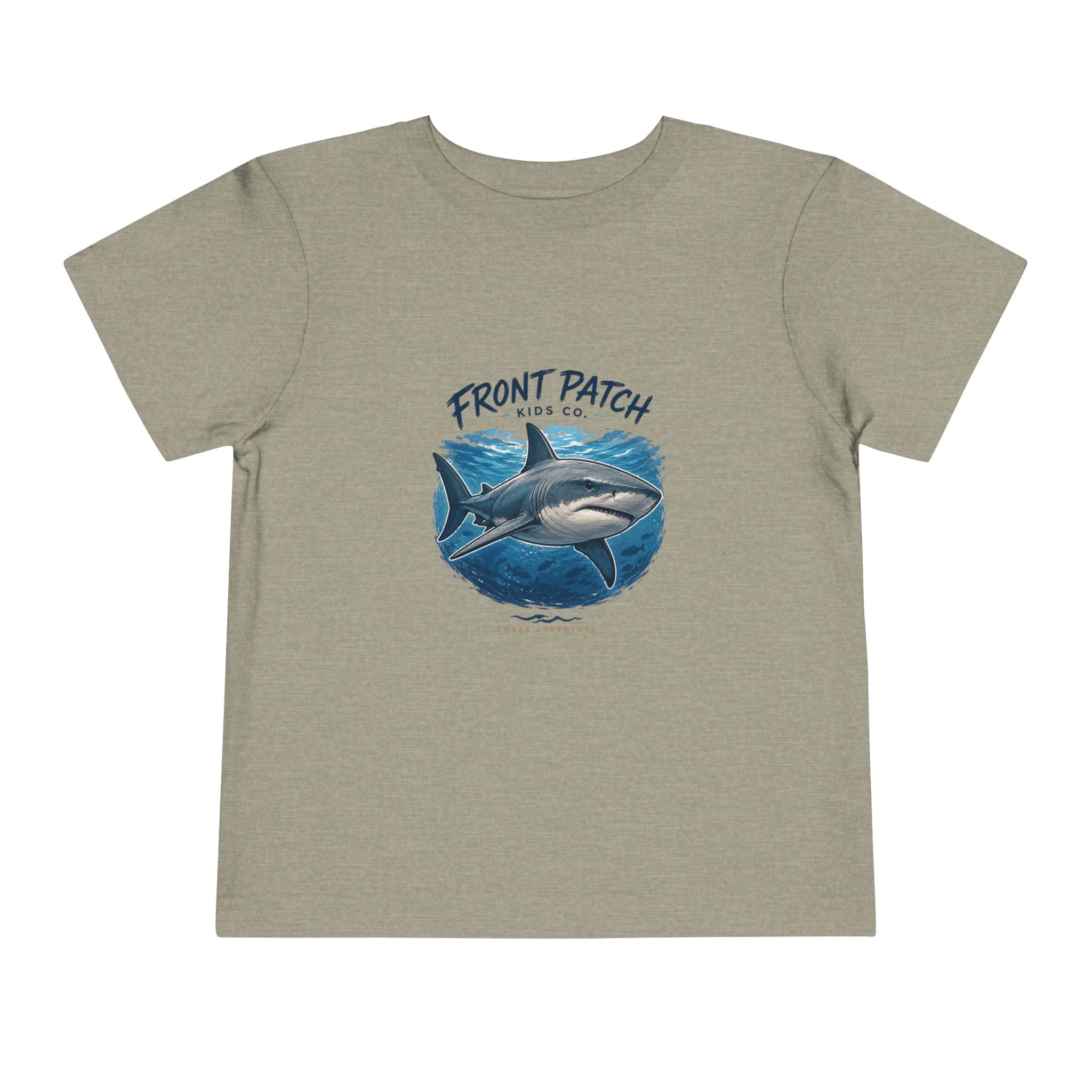 Toddler Shark Tee - "Front Patch" Ocean Shark Graphic Kids Shirt