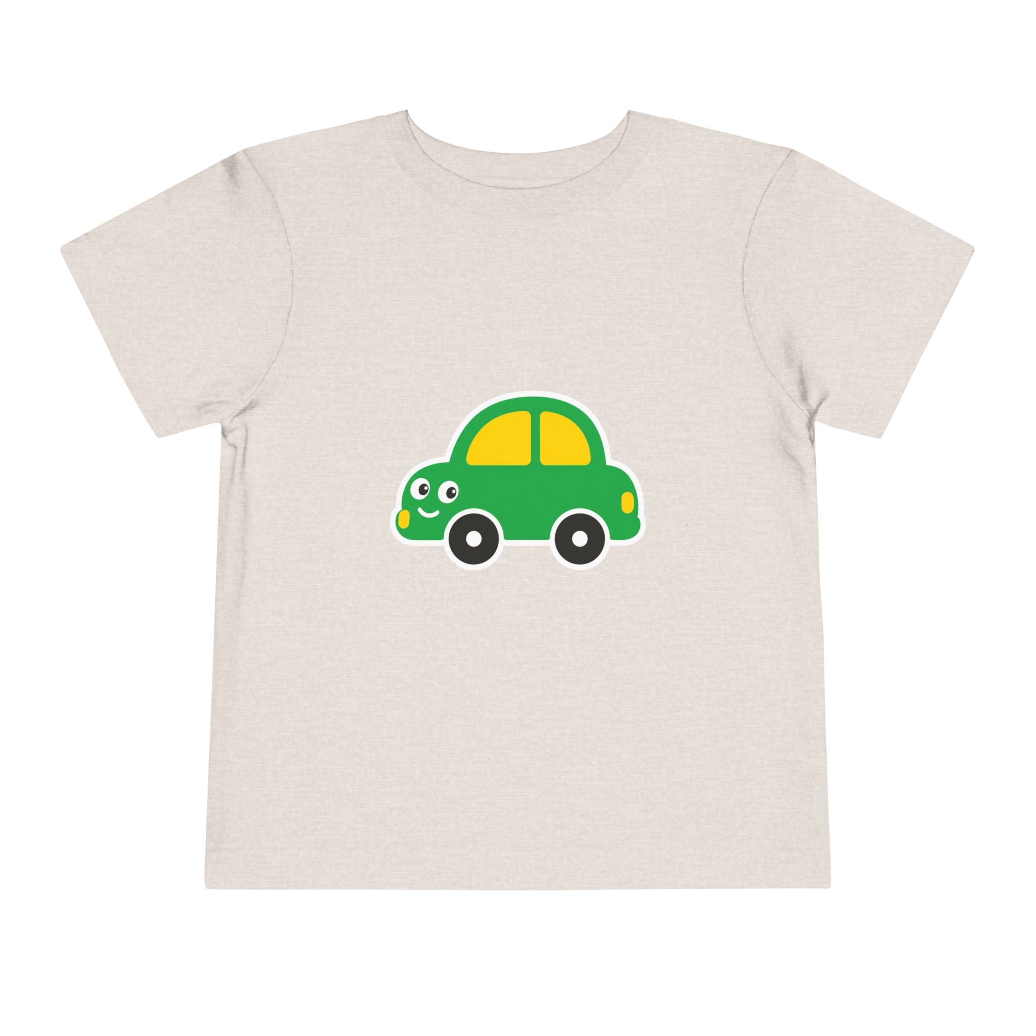 Toddler Tee — Cute Green Cartoon Car Graphic