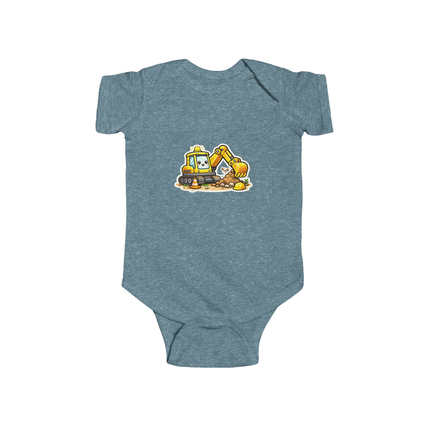 Baby Excavator Bodysuit — Cute Construction Truck Infant Onesie