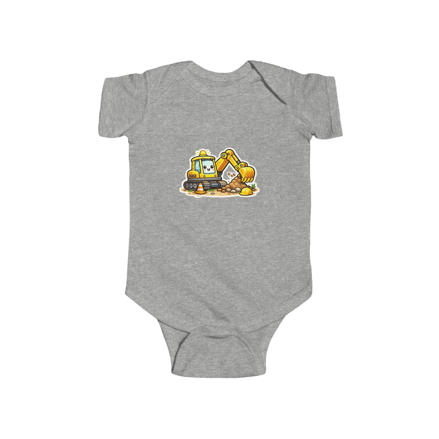 Baby Excavator Bodysuit — Cute Construction Truck Infant Onesie