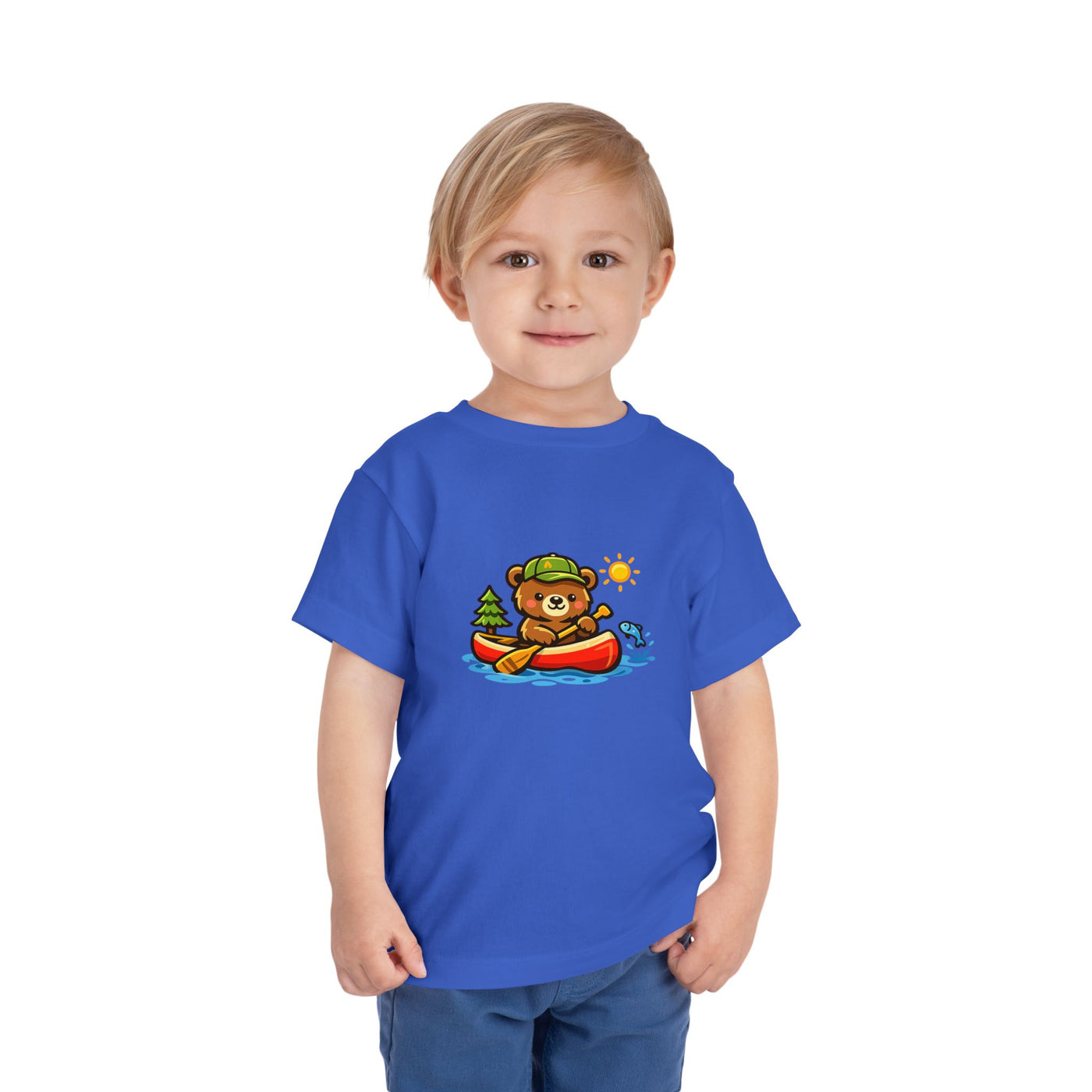 Toddler Tee — Cute Bear Canoeing Graphic Shirt | Kids Outdoor Adventure Top
