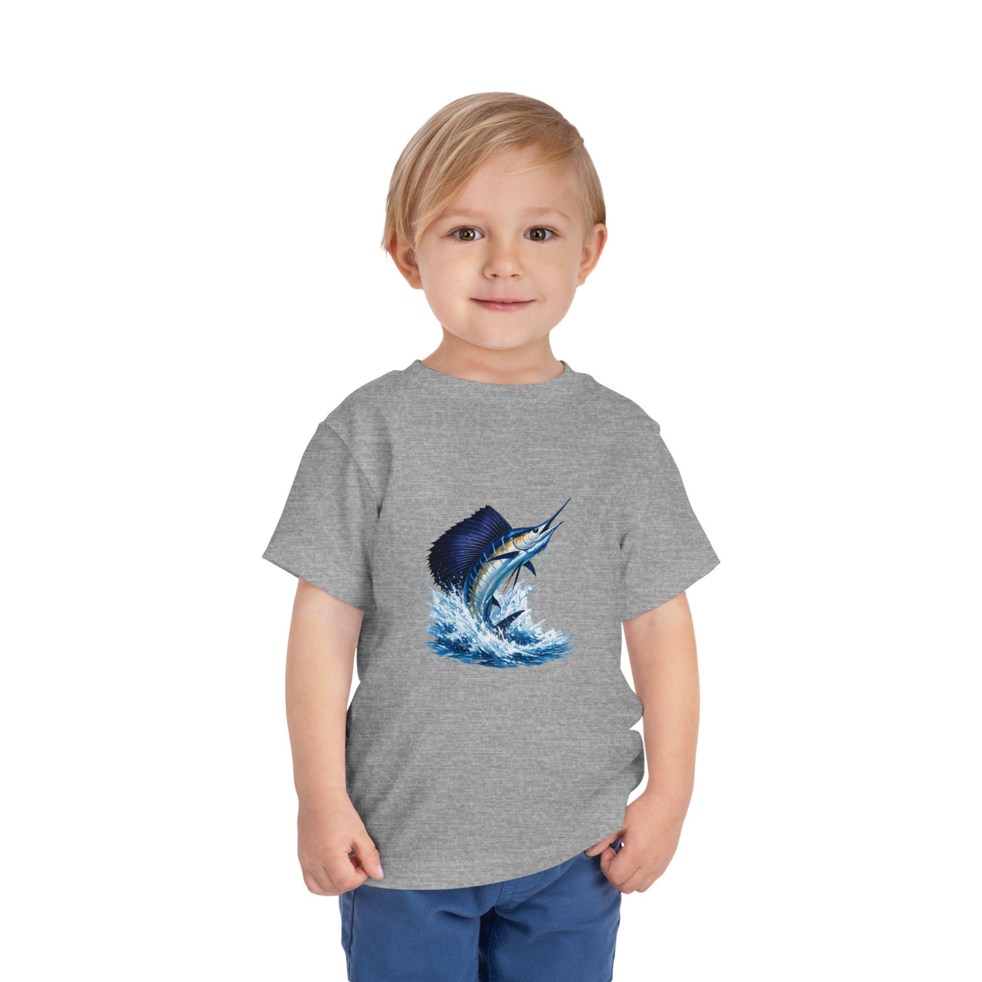 Toddler Tee – Blue Marlin Splash Fishing Shirt