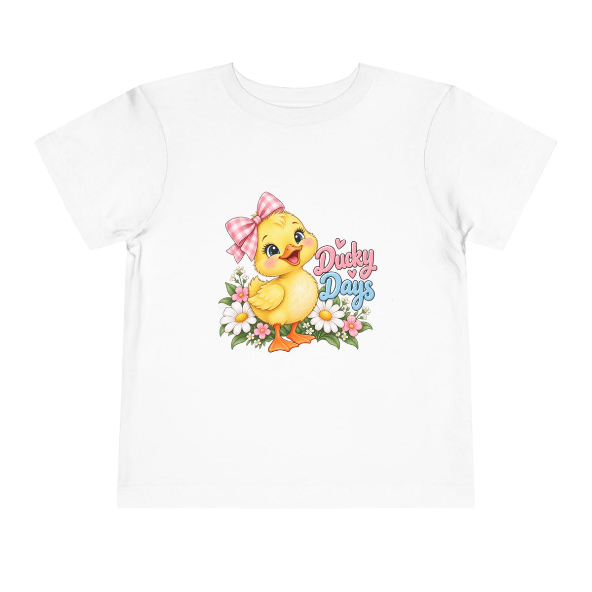 Toddler Tee — "Ducky Days" Cute Duckling Floral Baby Shirt