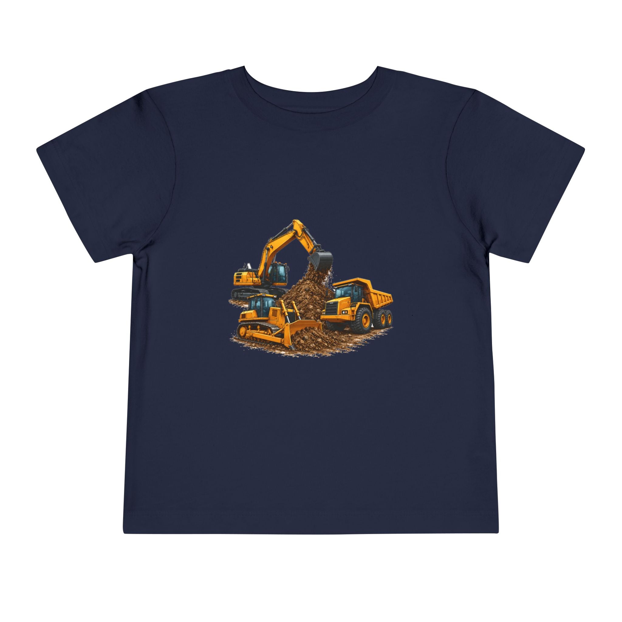 Toddler Tee — Construction Trucks Excavator & Dump Truck Graphic