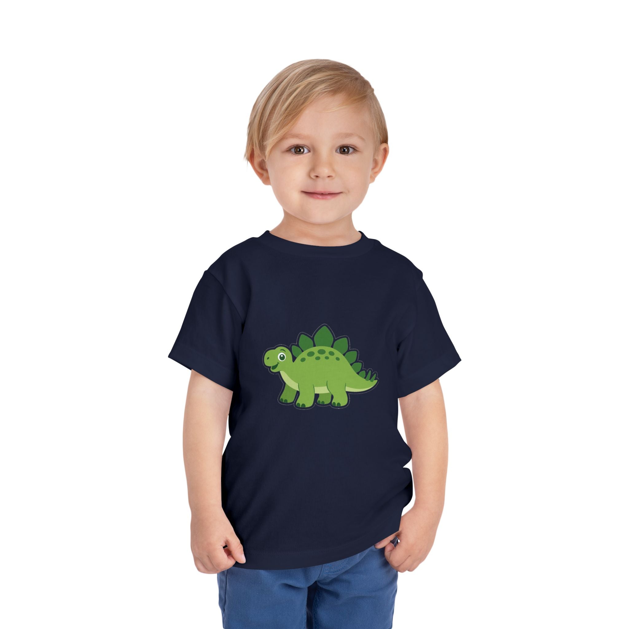 Cute Green Stegosaurus Toddler Tee – Dinosaur Short Sleeve Shirt for Kids