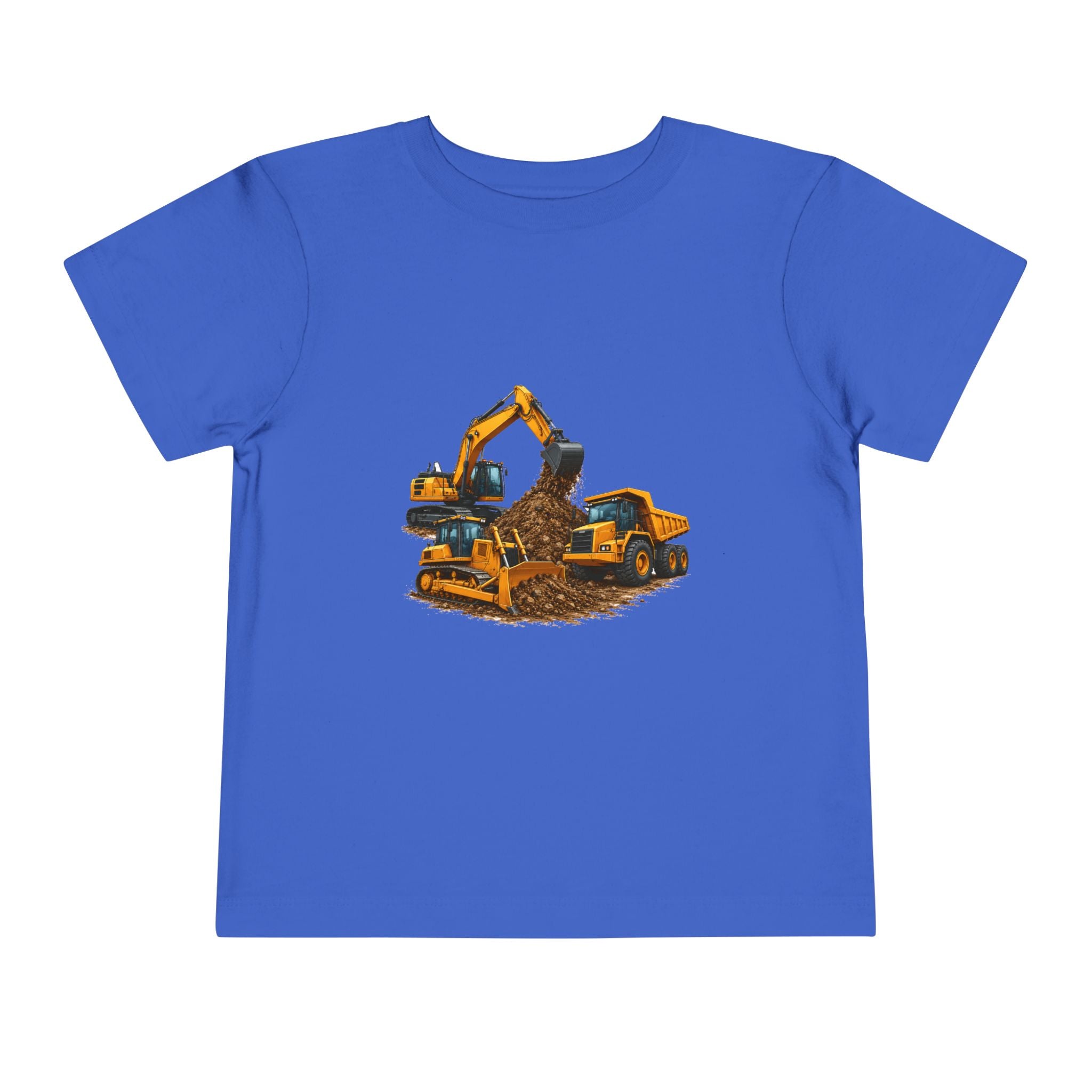 Toddler Tee — Construction Trucks Excavator & Dump Truck Graphic