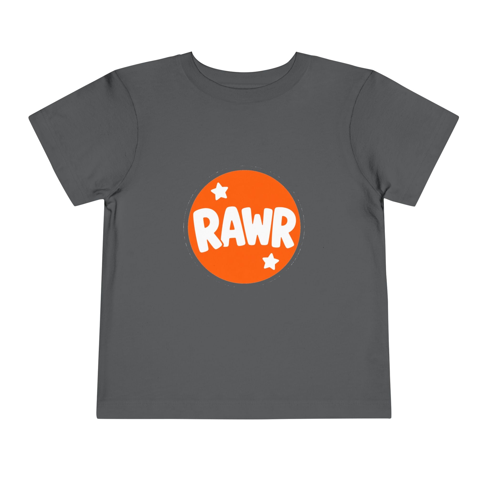Toddler Tee — "RAWR" Orange Circle Graphic