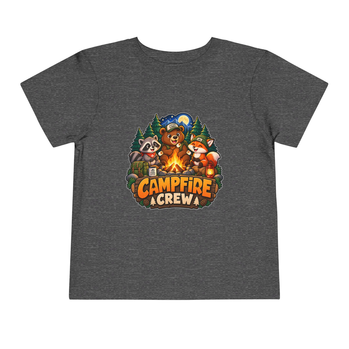 Toddler Tee — "Campfire Crew" Cute Woodland Animals Camping Shirt