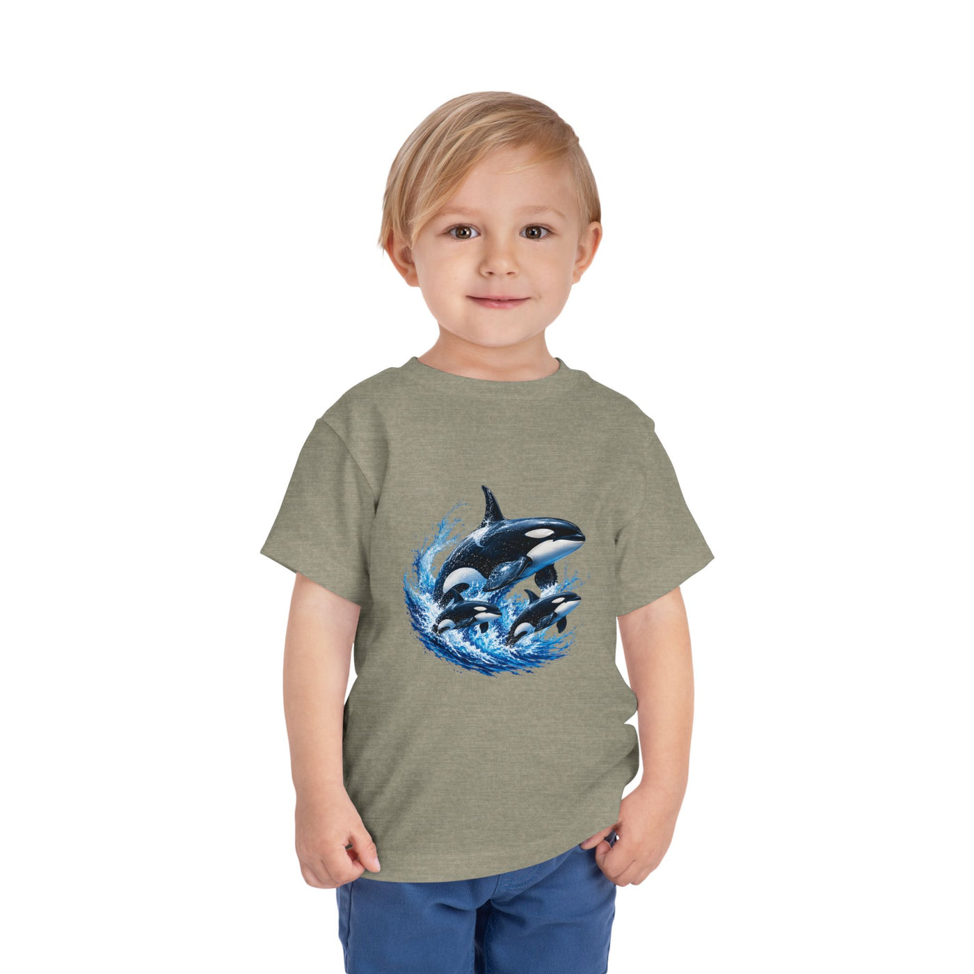 Orca Pod Toddler Tee — Playful Killer Whale Ocean Shirt