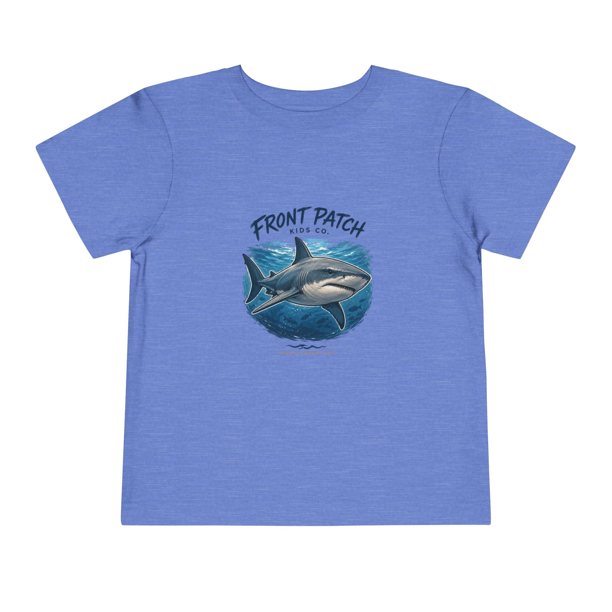 Toddler Shark Tee - "Front Patch" Ocean Shark Graphic Kids Shirt