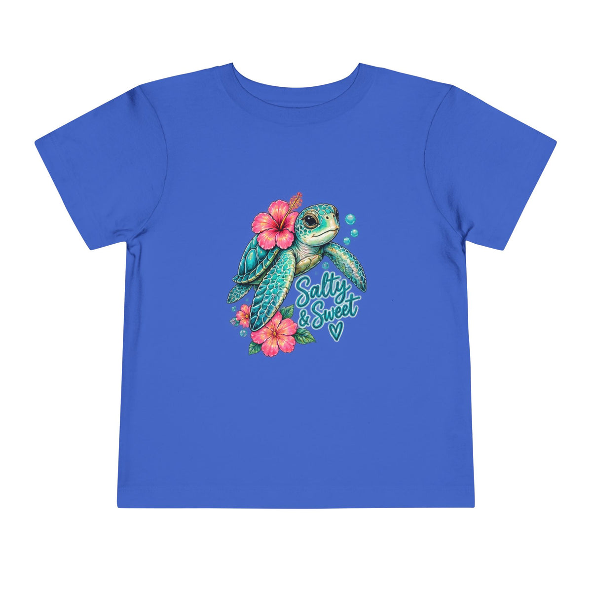 Toddler Tee — 'Salty & Sweet' Sea Turtle Floral Graphic