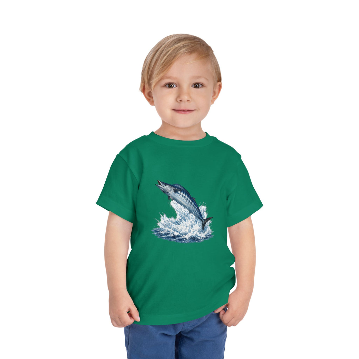 Toddler Tee - Blue Leaping Tuna Fish Graphic