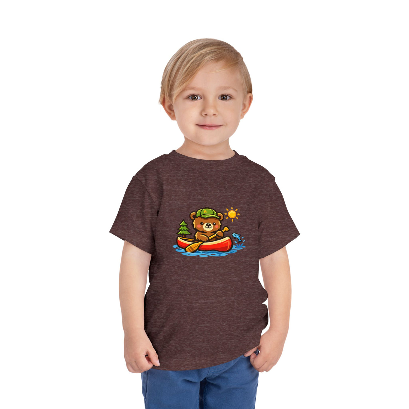 Toddler Tee — Cute Bear Canoeing Graphic Shirt | Kids Outdoor Adventure Top