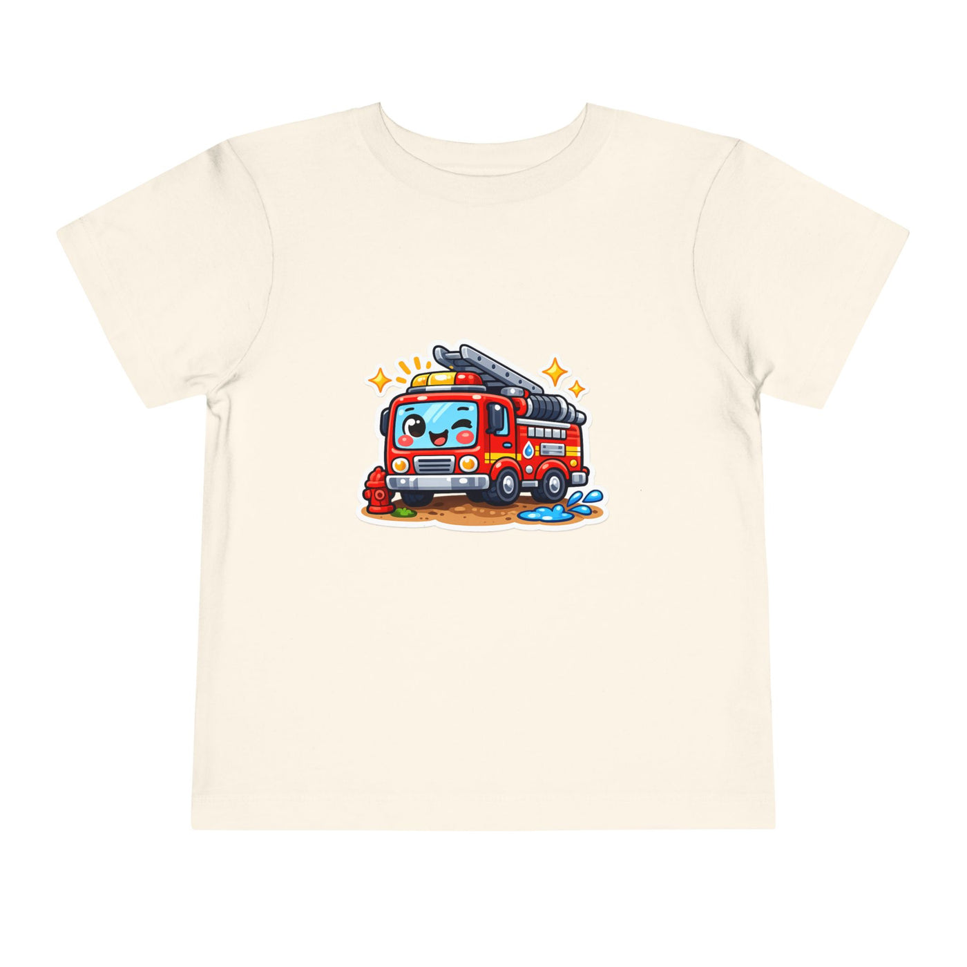Toddler Tee — Cute Cartoon Fire Truck Graphic Shirt for Kids