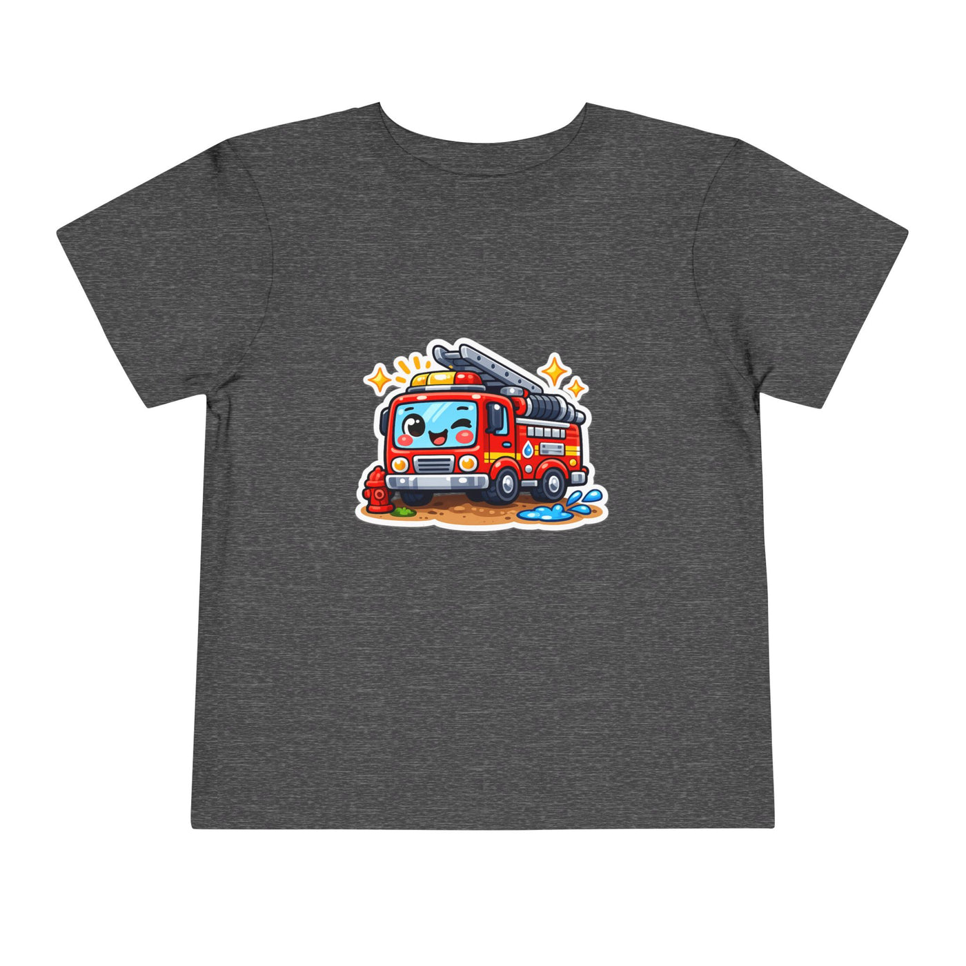 Toddler Tee — Cute Cartoon Fire Truck Graphic Shirt for Kids