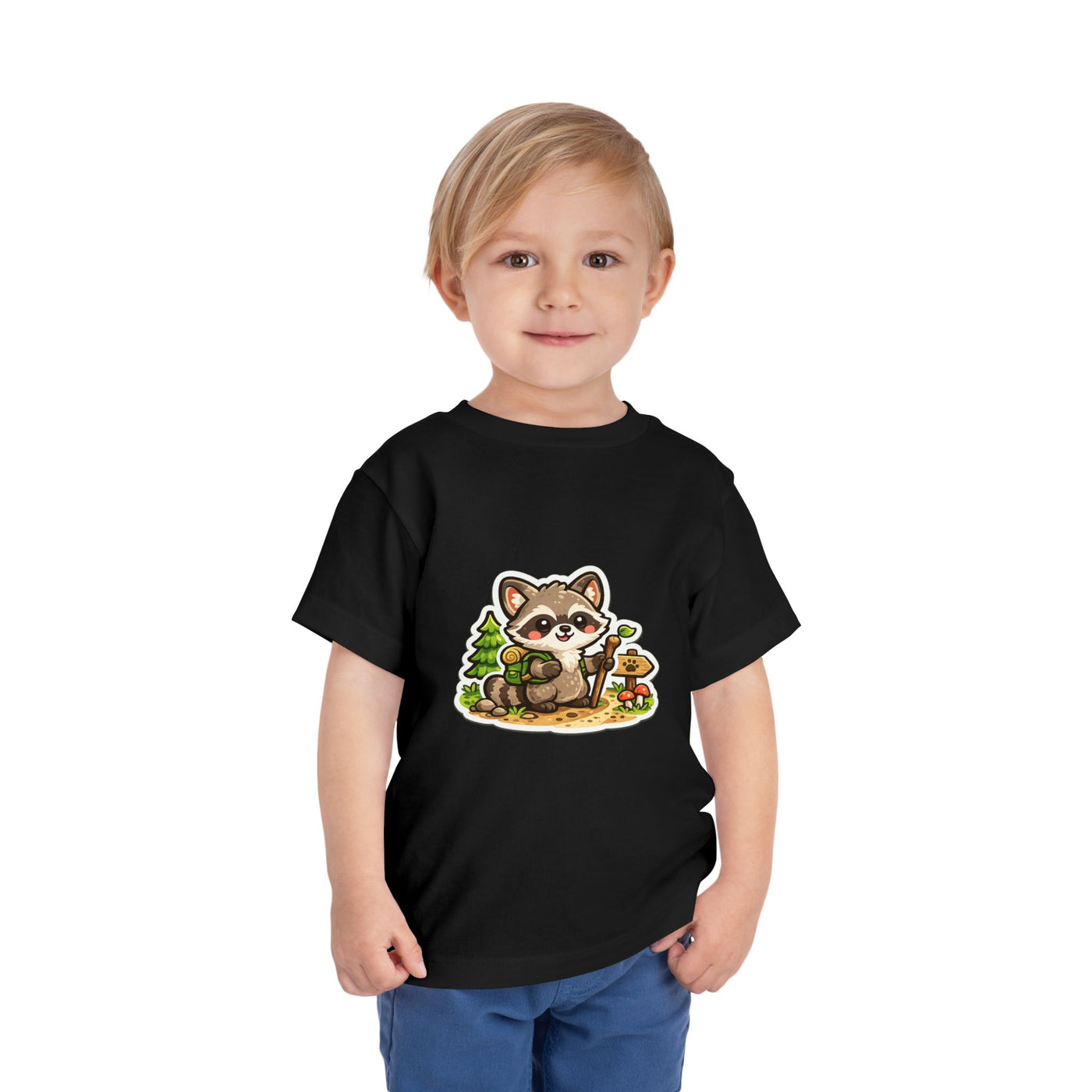 Toddler Tee — Cute Forest Raccoon Kids Shirt