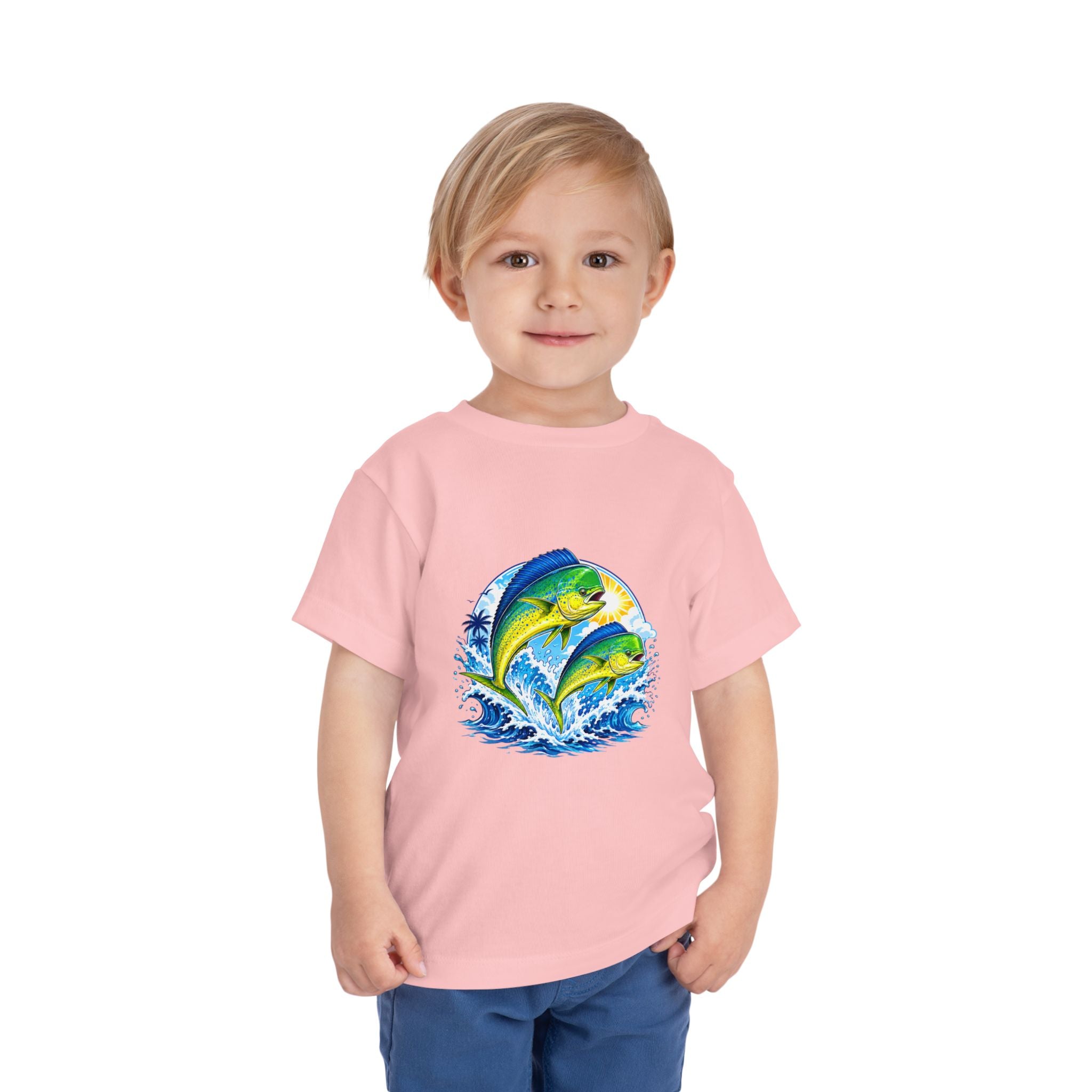 Toddler Tee — Colorful Mahi Mahi Fish Surf Ocean Graphic