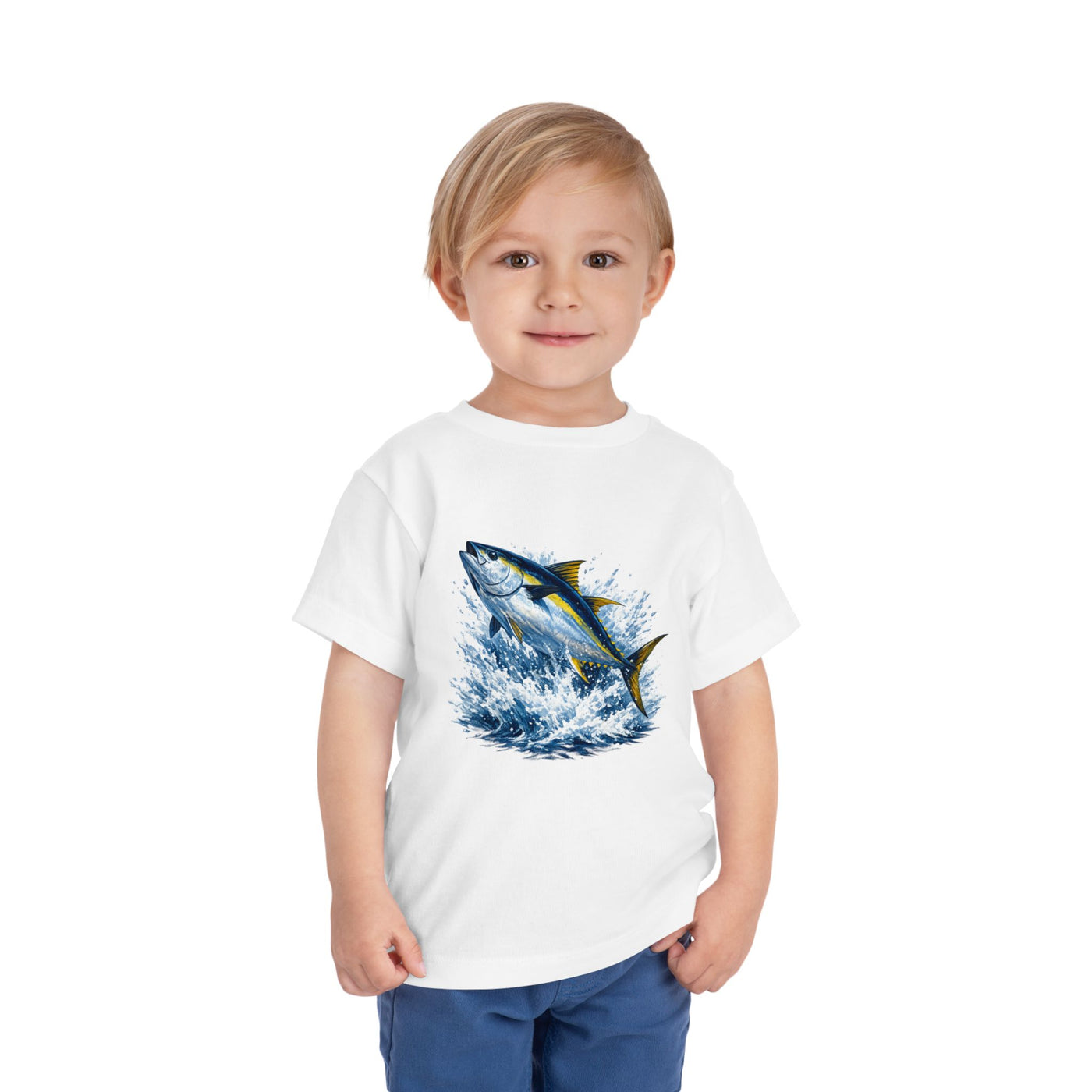 Toddler Tee — Leaping Yellowfin Tuna Splash Graphic