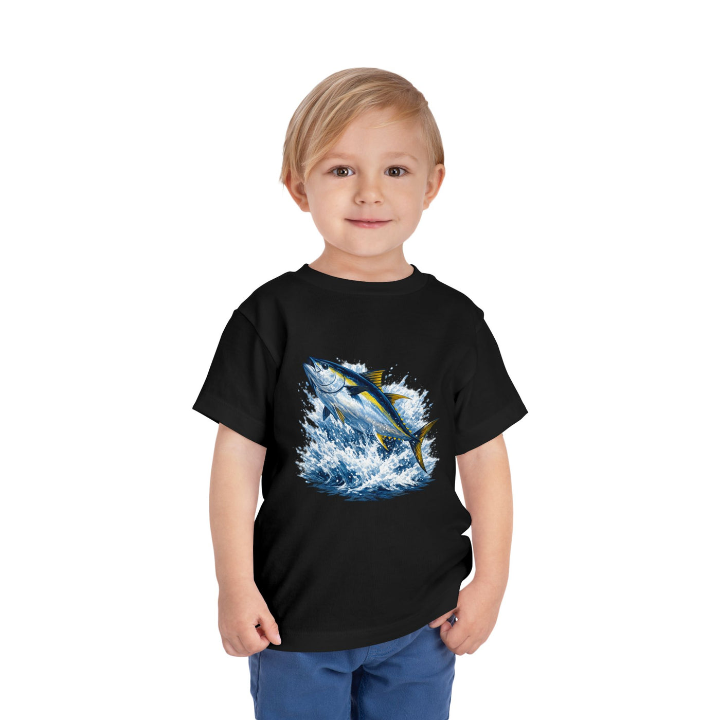 Toddler Tee — Leaping Yellowfin Tuna Splash Graphic