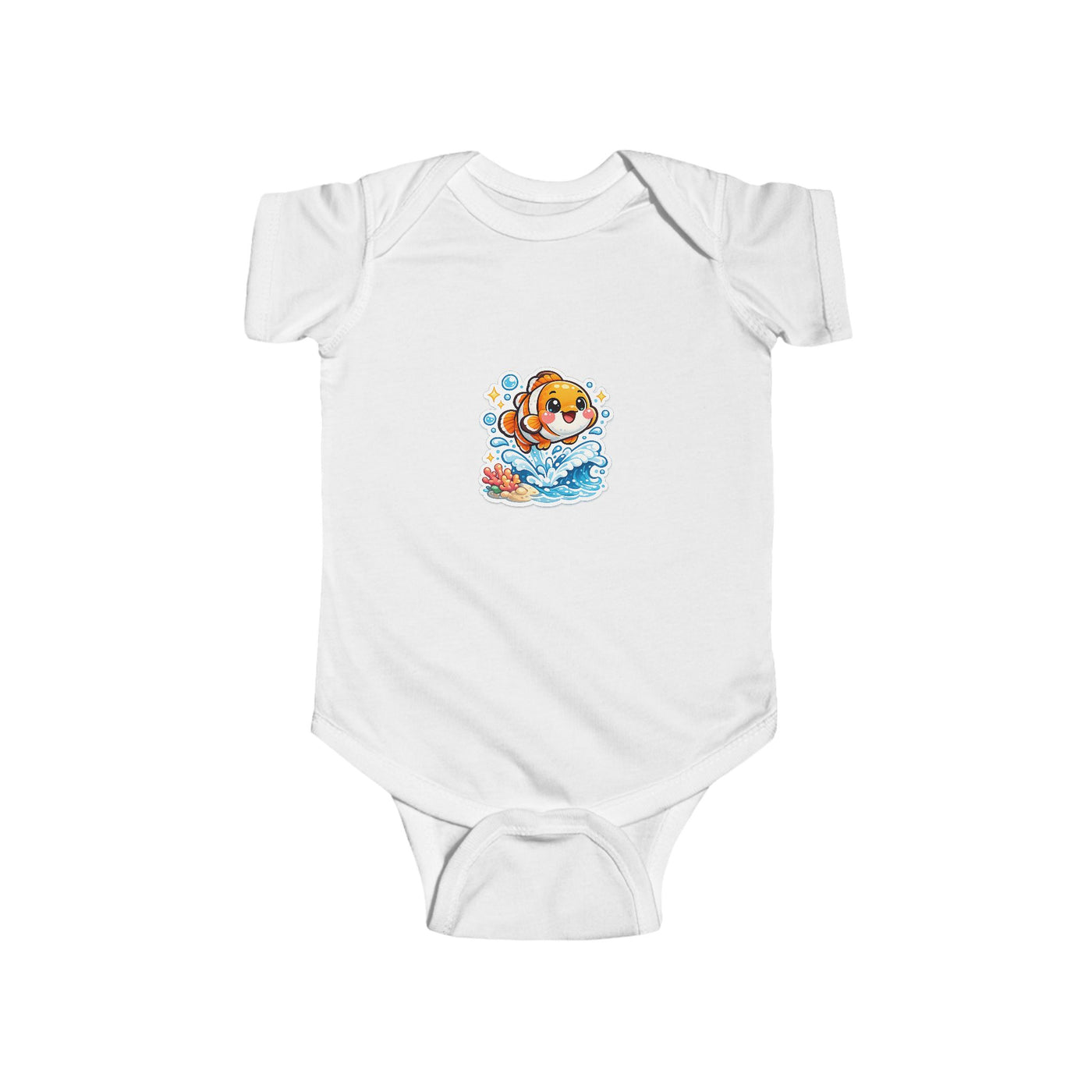 Baby Onesie with Cute Surfing Puppy Illustration – Infant Bodysuit