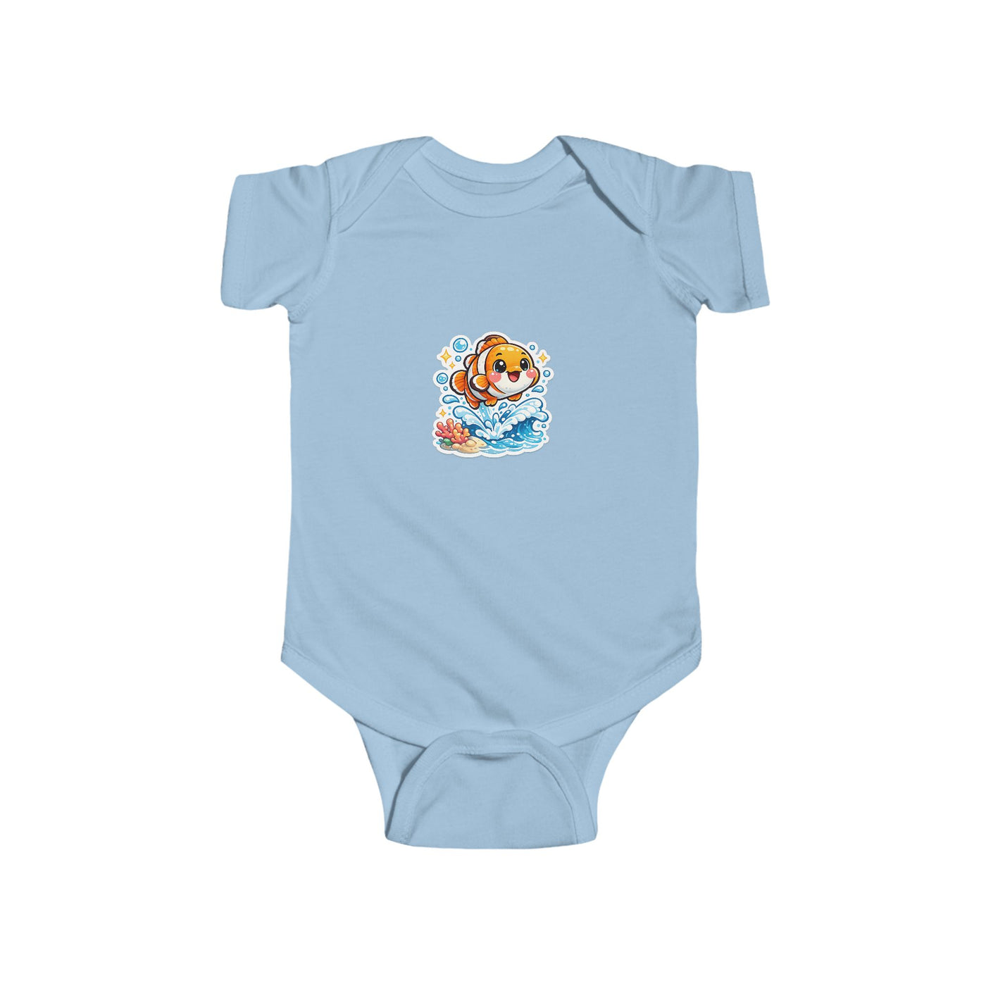 Baby Onesie with Cute Surfing Puppy Illustration – Infant Bodysuit
