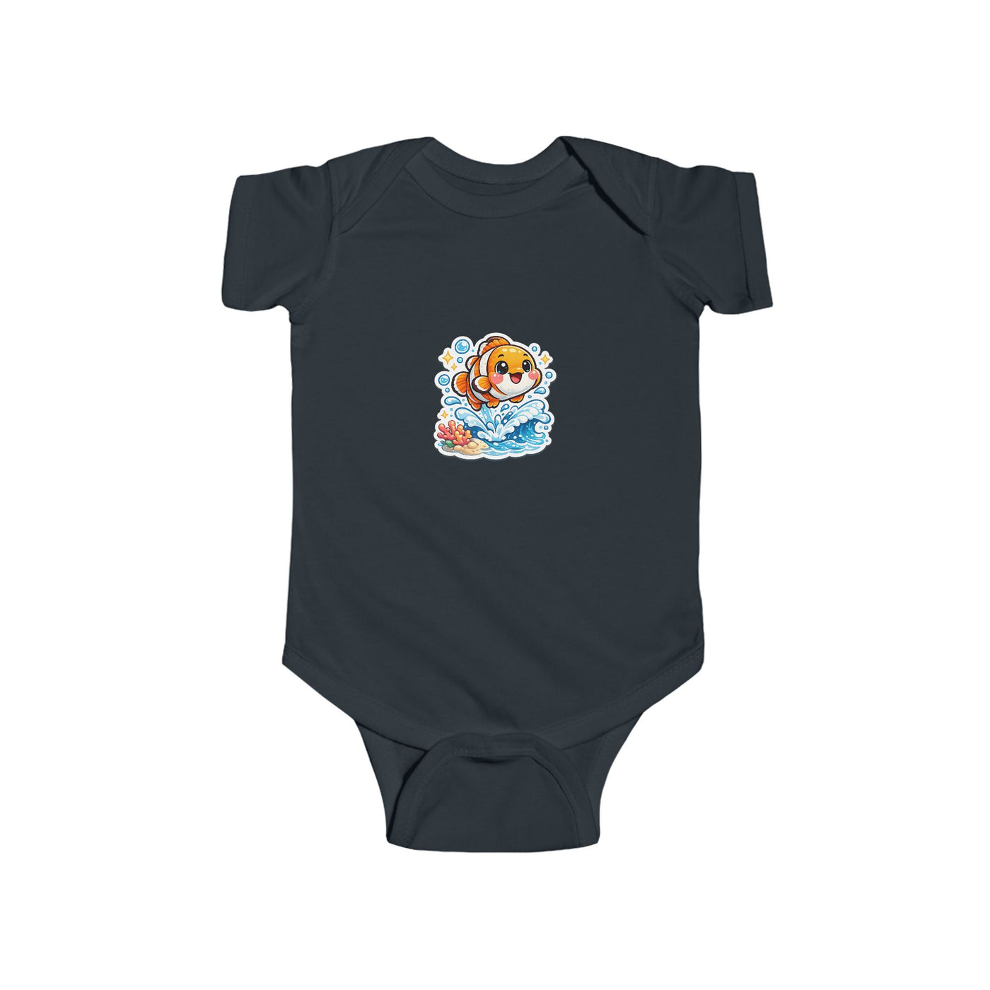 Baby Onesie with Cute Surfing Puppy Illustration – Infant Bodysuit