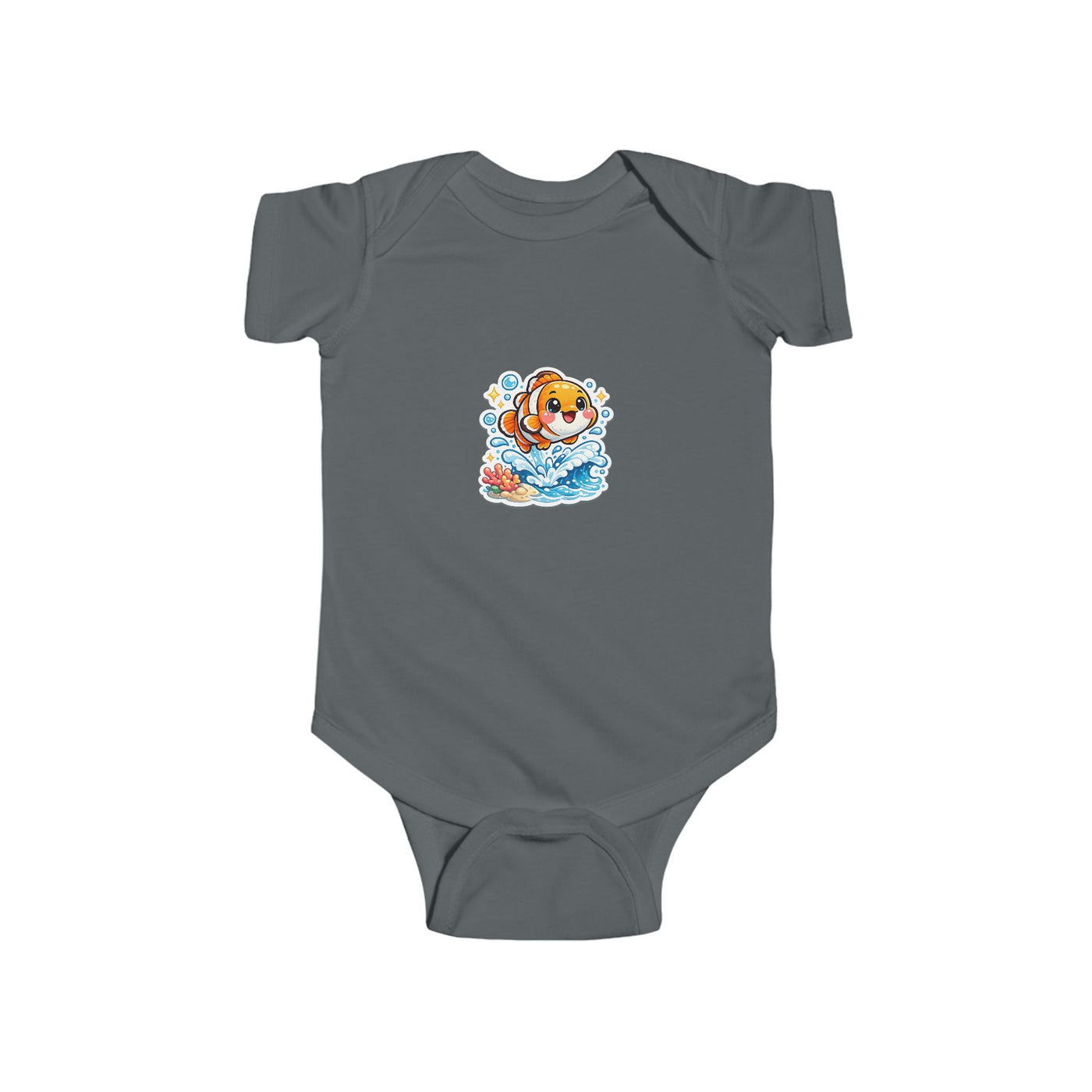 Baby Onesie with Cute Surfing Puppy Illustration – Infant Bodysuit