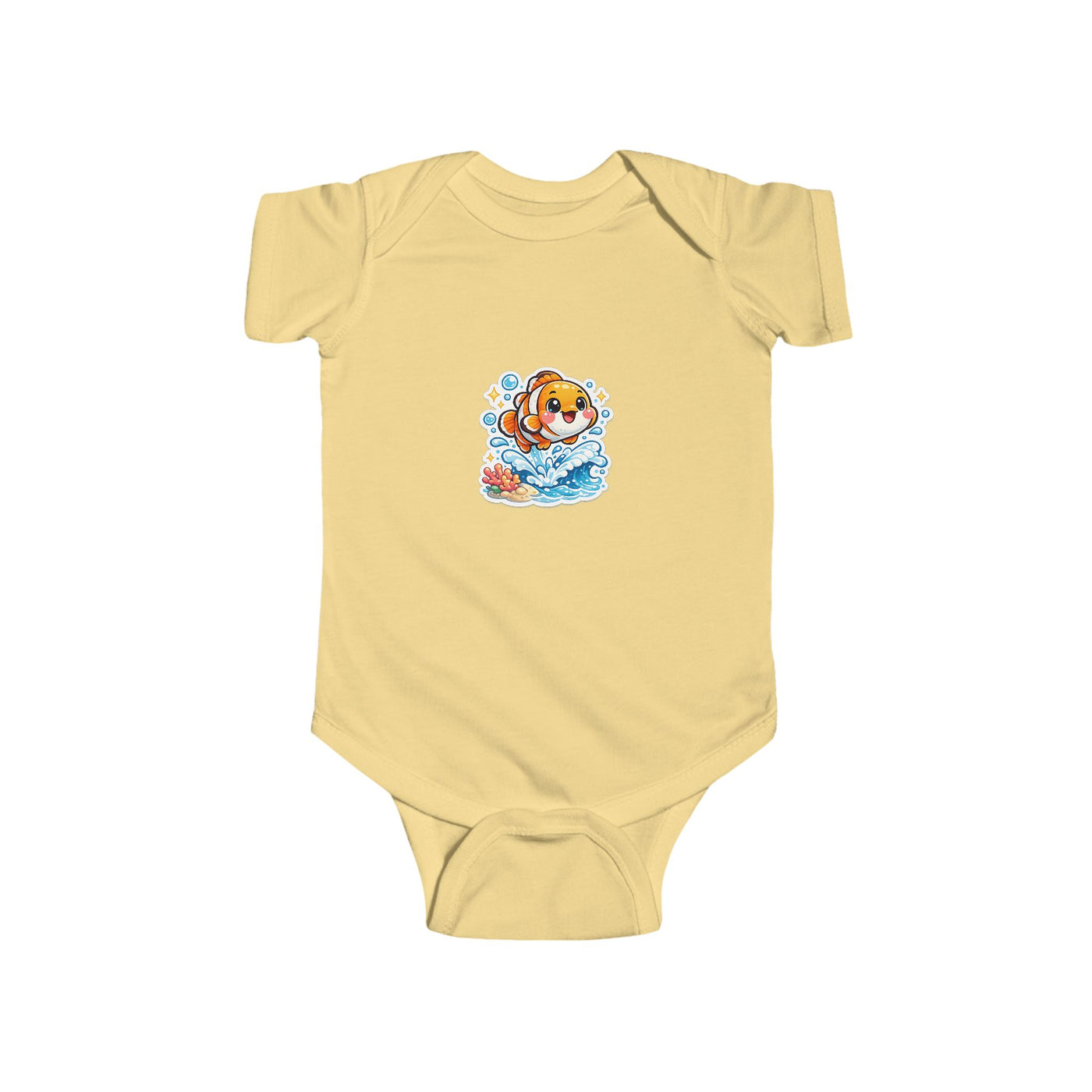 Baby Onesie with Cute Surfing Puppy Illustration – Infant Bodysuit