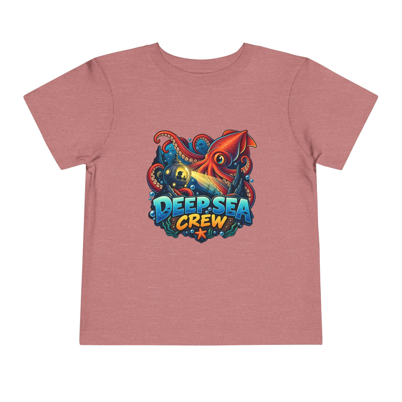 Toddler Tee — "Deep Sea Crew" Cute Squid Ocean Graphic Shirt