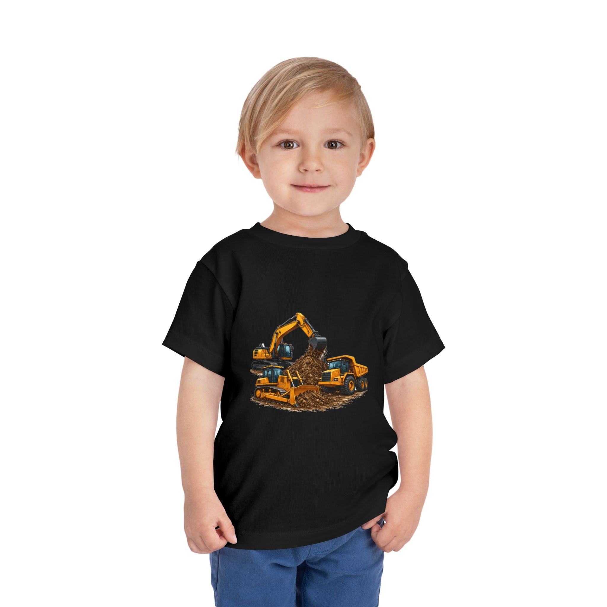 Toddler Tee — Construction Trucks Excavator & Dump Truck Graphic