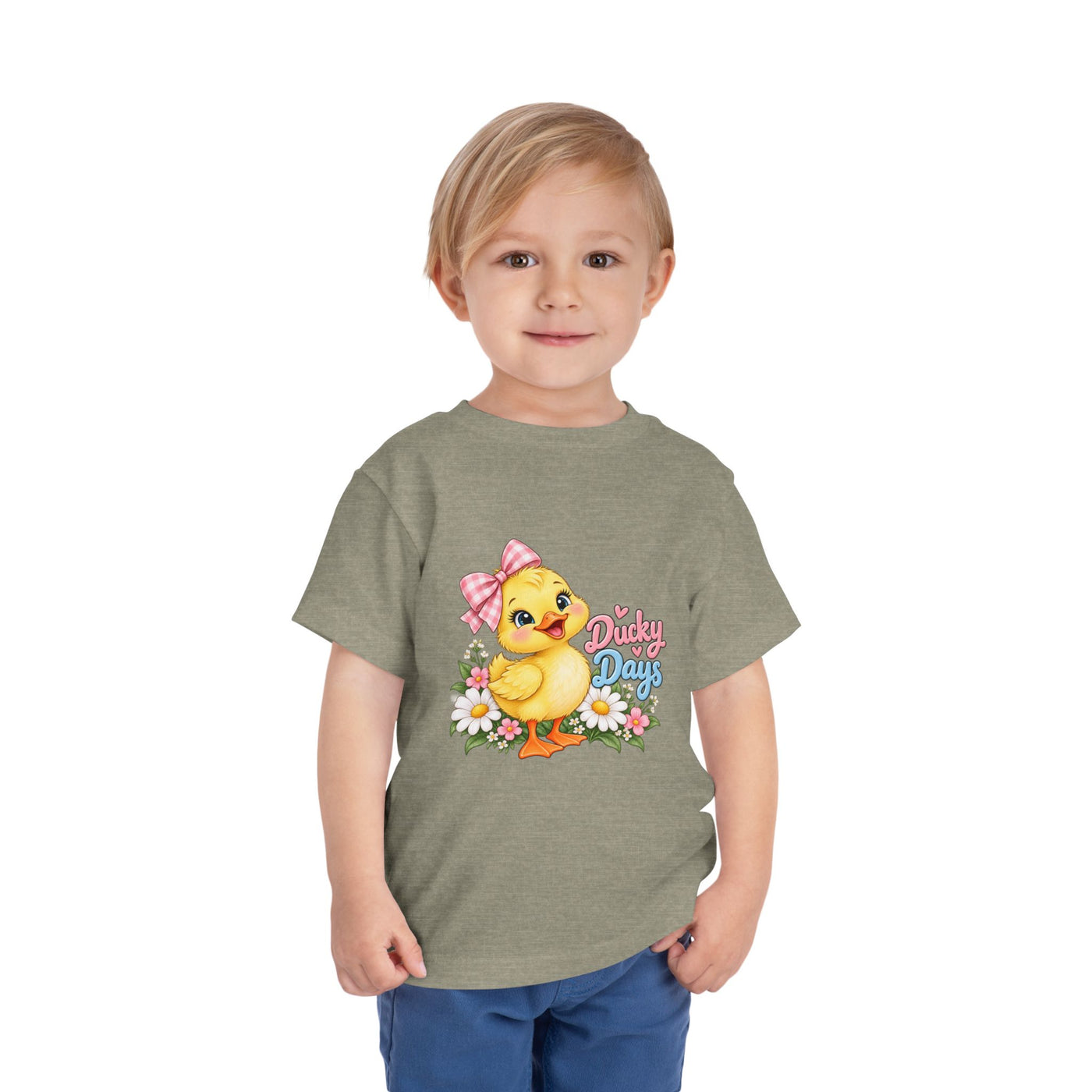 Toddler Tee — "Ducky Days" Cute Duckling Floral Baby Shirt