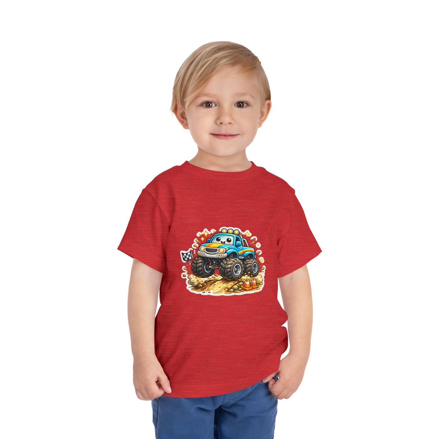 Toddler Monster Truck Tee – Cute Blue Off-Road Car Shirt for Kids