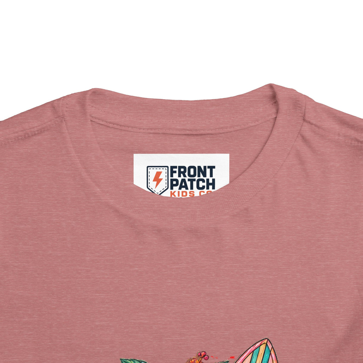 Toddler Tee — "Saltwater Girl" Surf & Hibiscus Beach Graphic