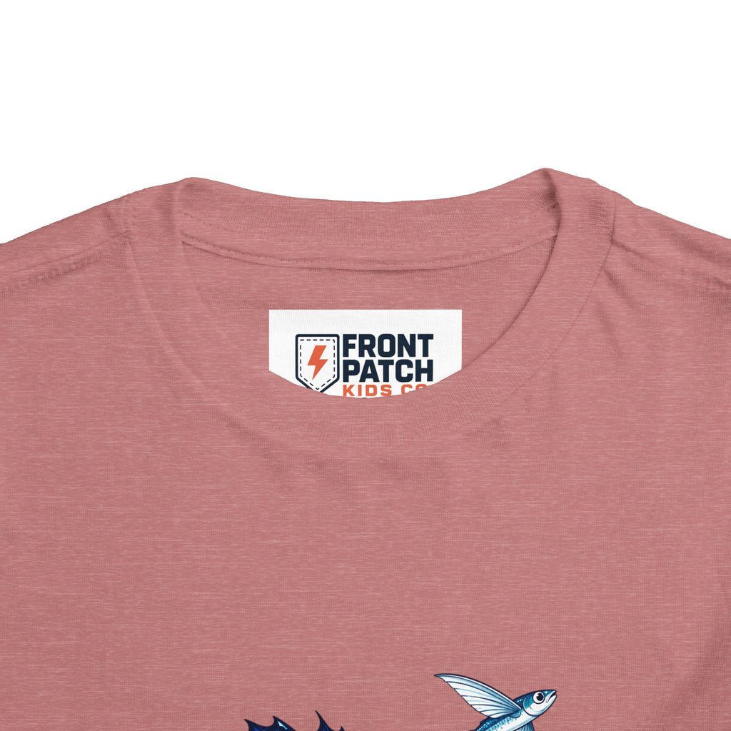 Toddler Tee — Blue Sailfish & Flying Fish Ocean Graphic