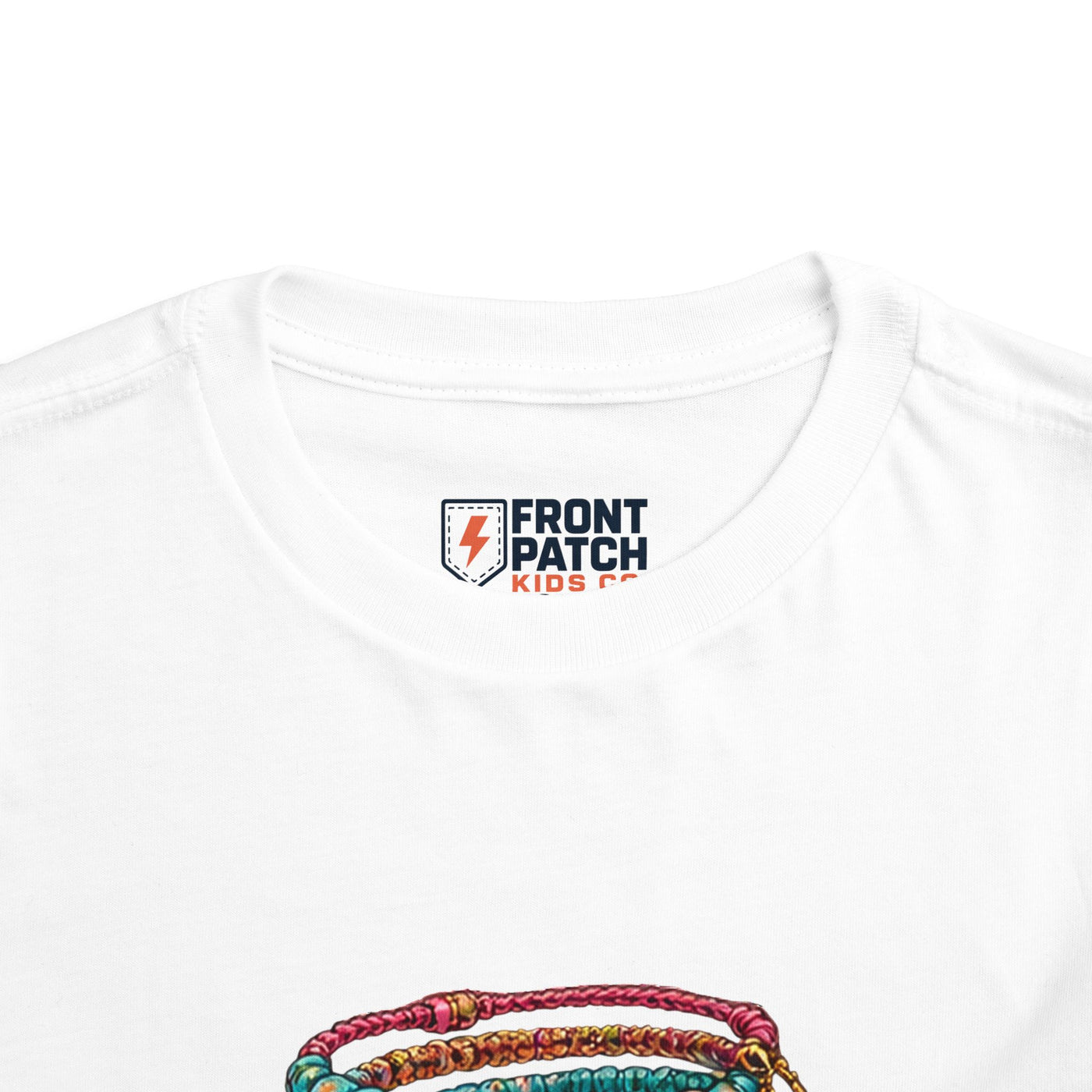 Toddler Tee — 'Sunkissed, Kind, Brave, Happy' Seashell Bracelet Graphic