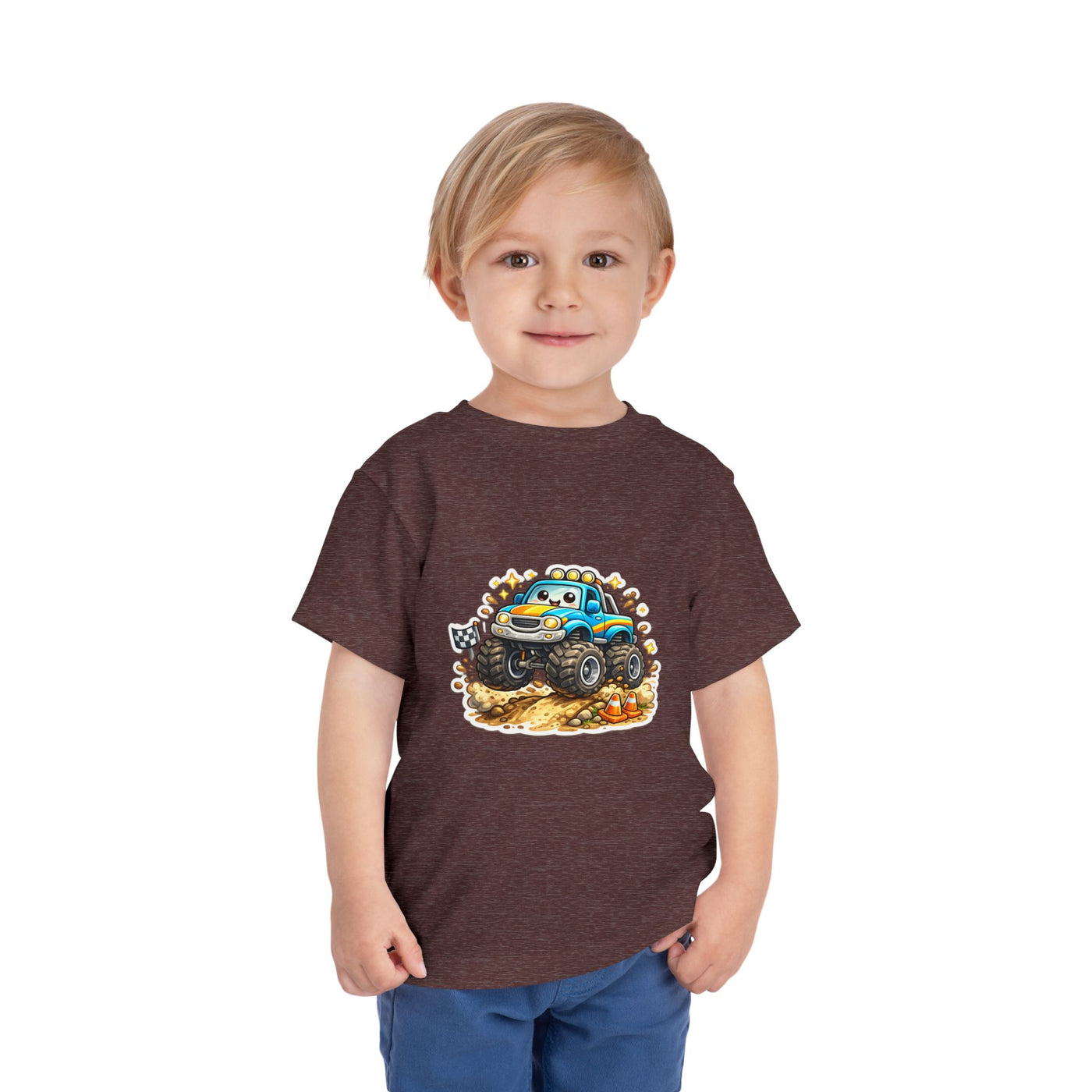 Toddler Monster Truck Tee – Cute Blue Off-Road Car Shirt for Kids