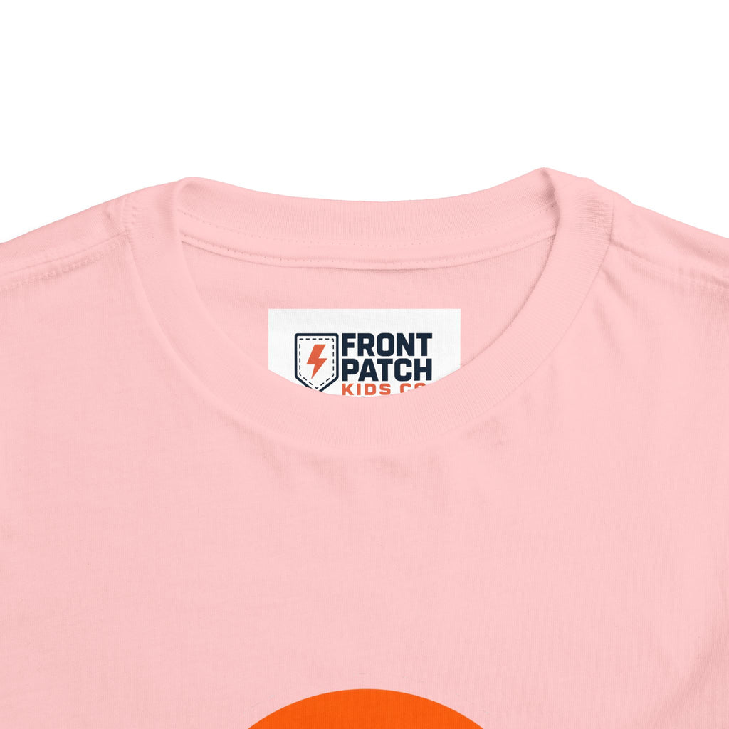 Toddler Tee — "RAWR" Orange Circle Graphic