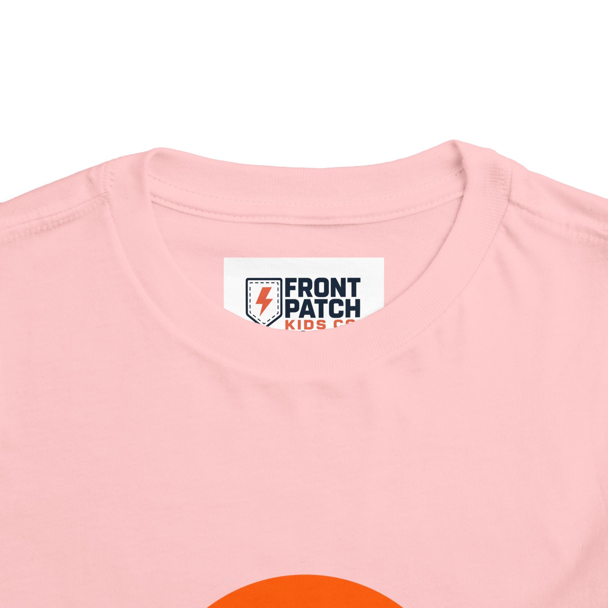 Toddler Tee — "RAWR" Orange Circle Graphic