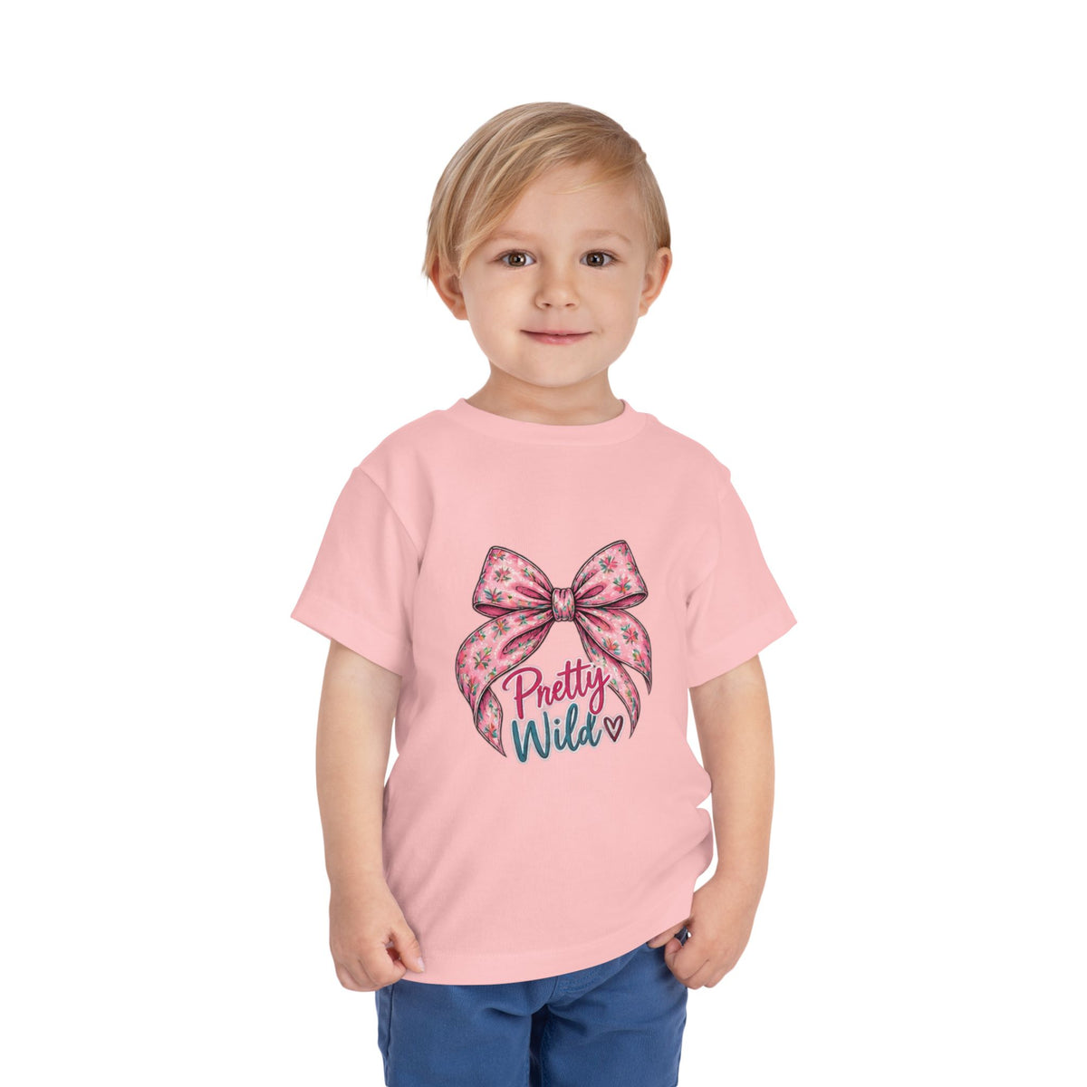 Toddler Tee — Pretty Wild Pink Bow Graphic