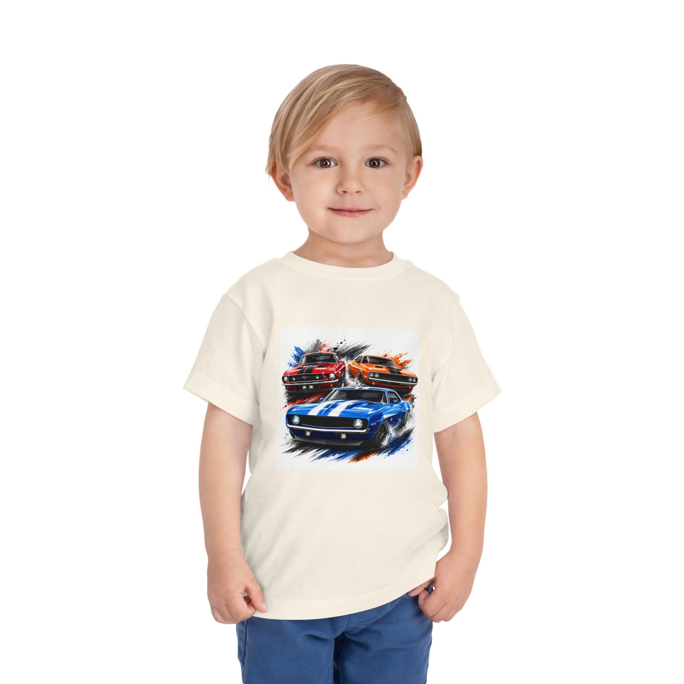 Toddler Tee — Classic Muscle Cars Race Graphic
